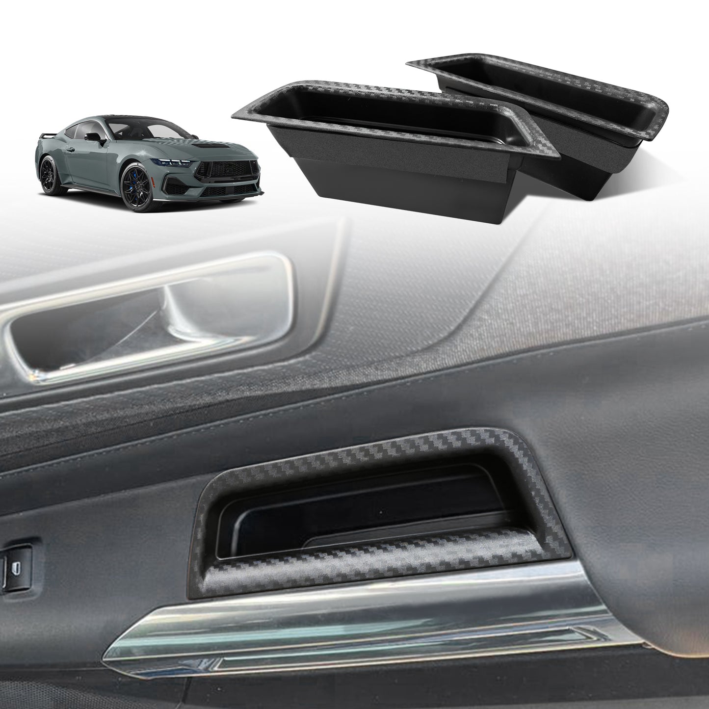 Door Handle Storage Box 2PCS for Ford Mustang 2024
