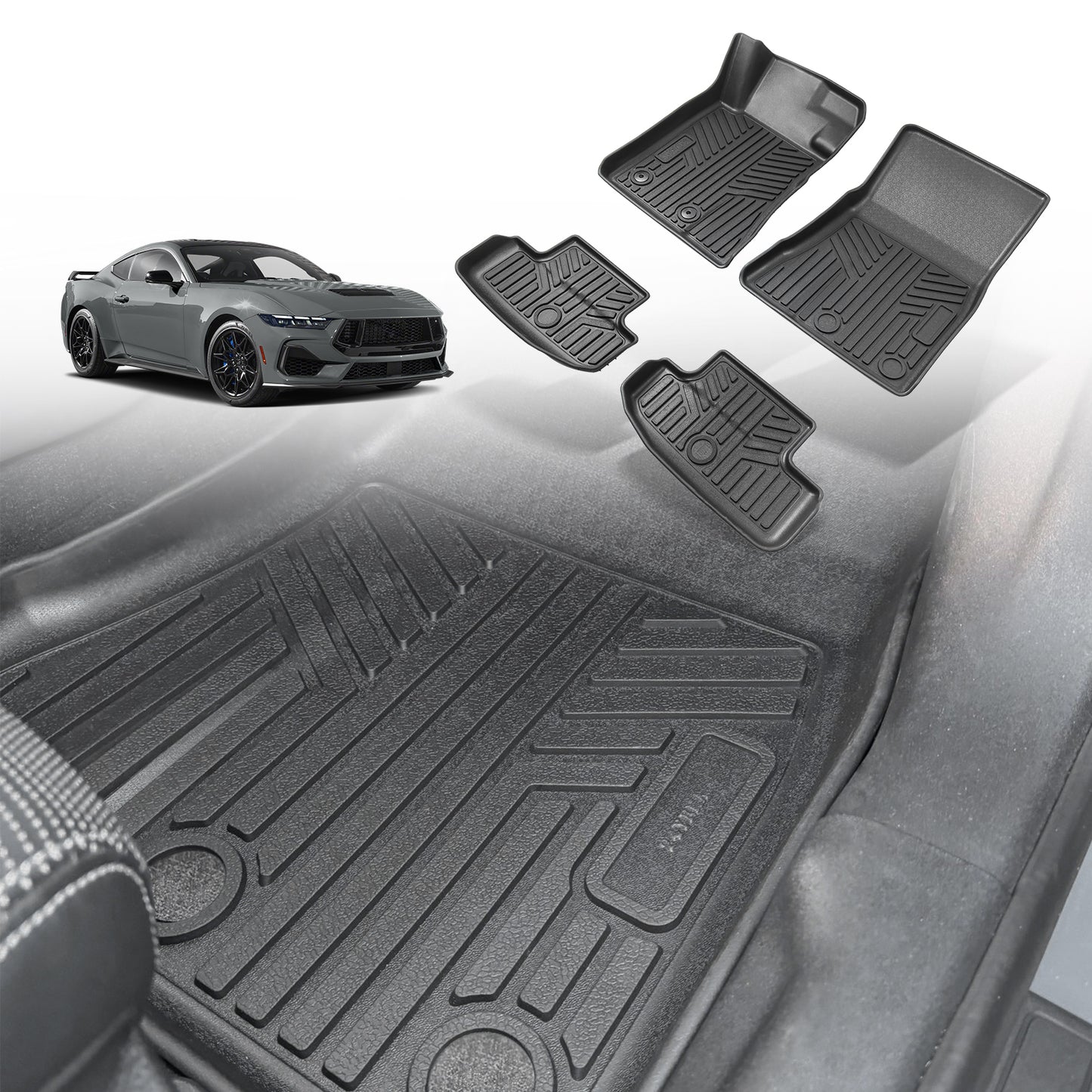 Floor Mats for 2024 Ford Mustang 1st and 2nd Row