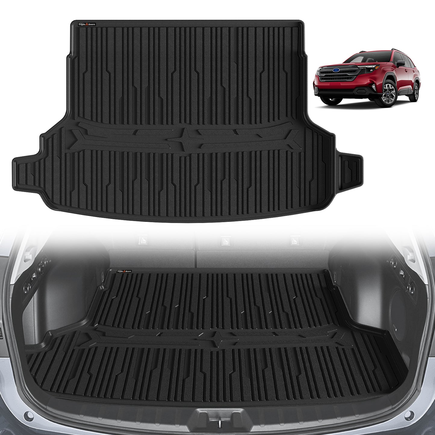 TripleAliners Floor Mats 1st & 2nd Row Compatible with 2025 Subaru Forester Accessories All Models TPE All-Weather Protection Floor Liner