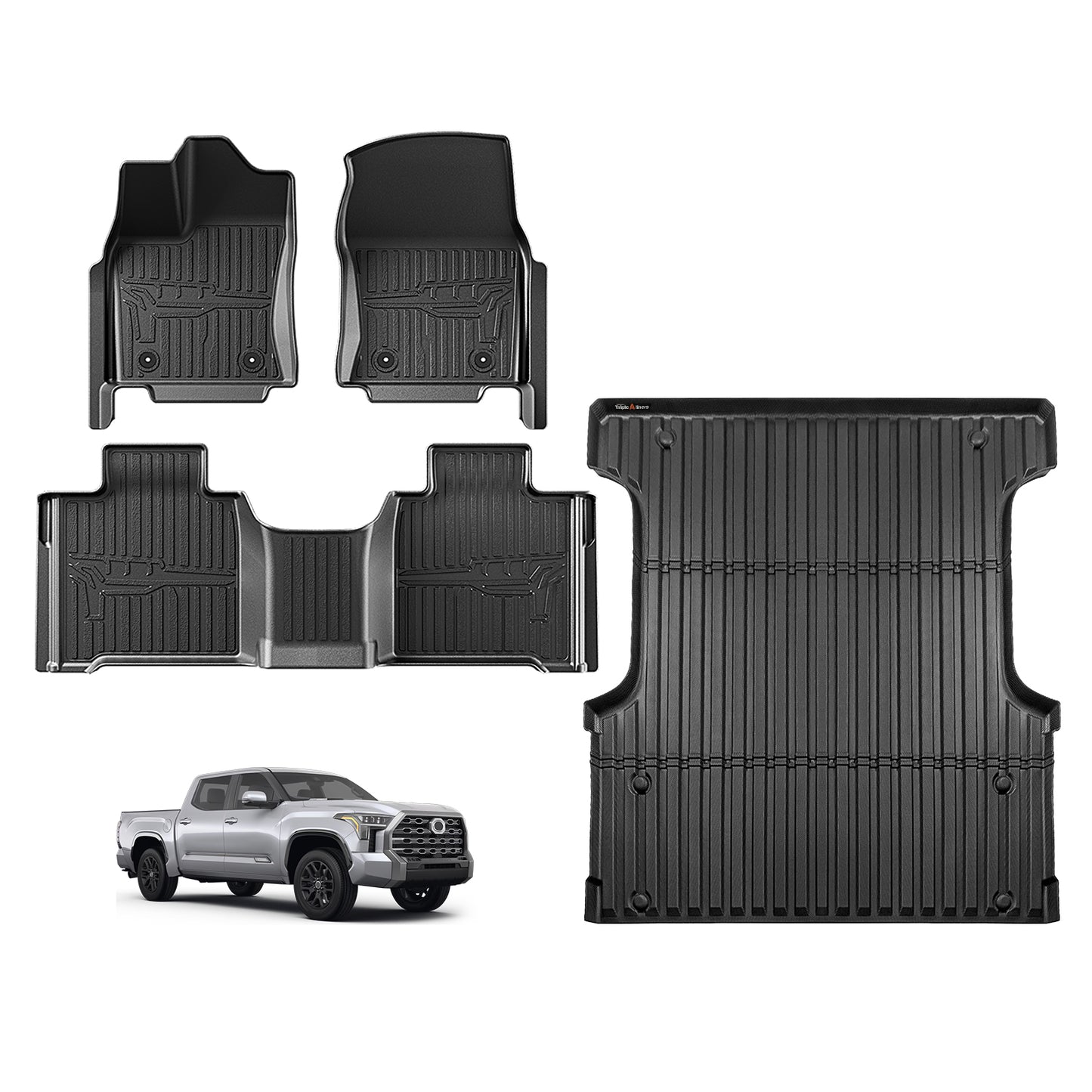 TripleAliners Floor Mats for Toyota Tundra 2022-2025 CrewMax Cab