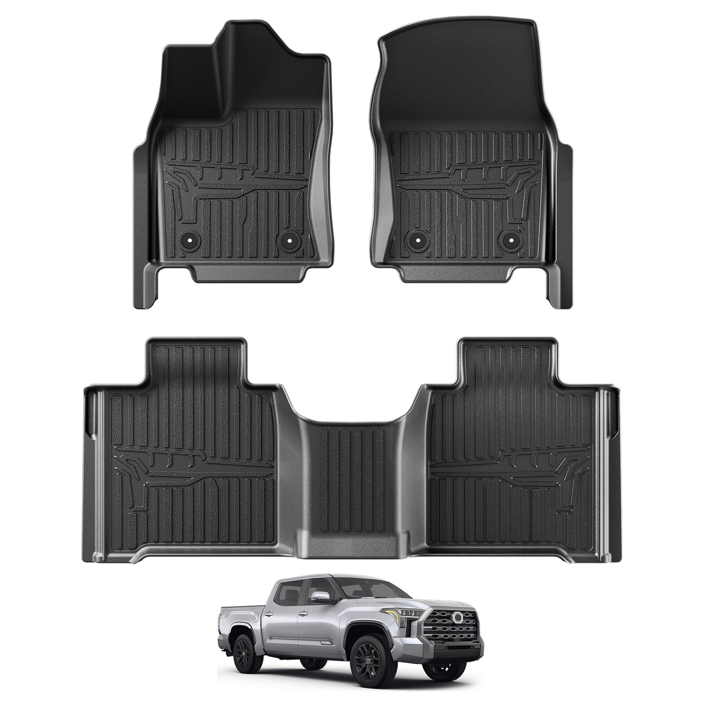 TripleAliners Floor Mats for Toyota Tundra 2022-2025 CrewMax Cab
