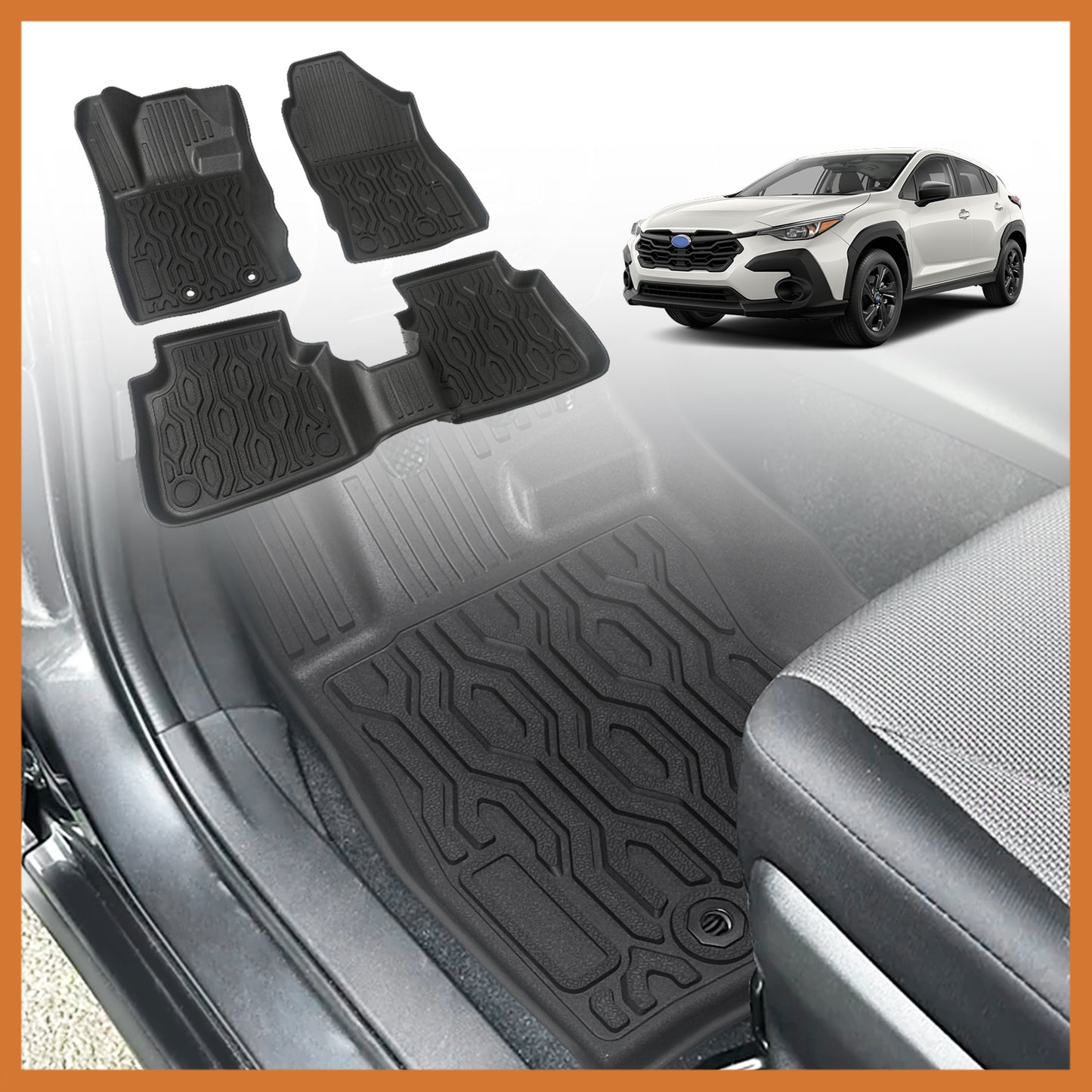 1st & 2nd Row Floor Mats Set for Subaru Crosstrek 2024