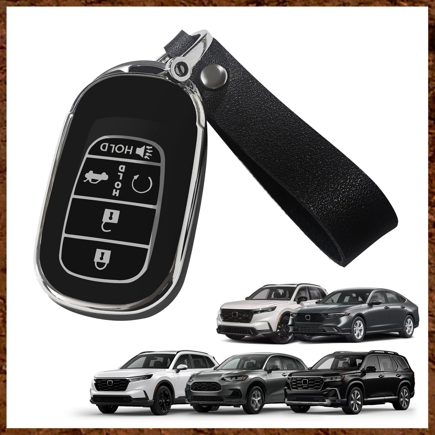 5-Button Key Fob Cover for CRV Pilot Accord HR-V 2023 2024