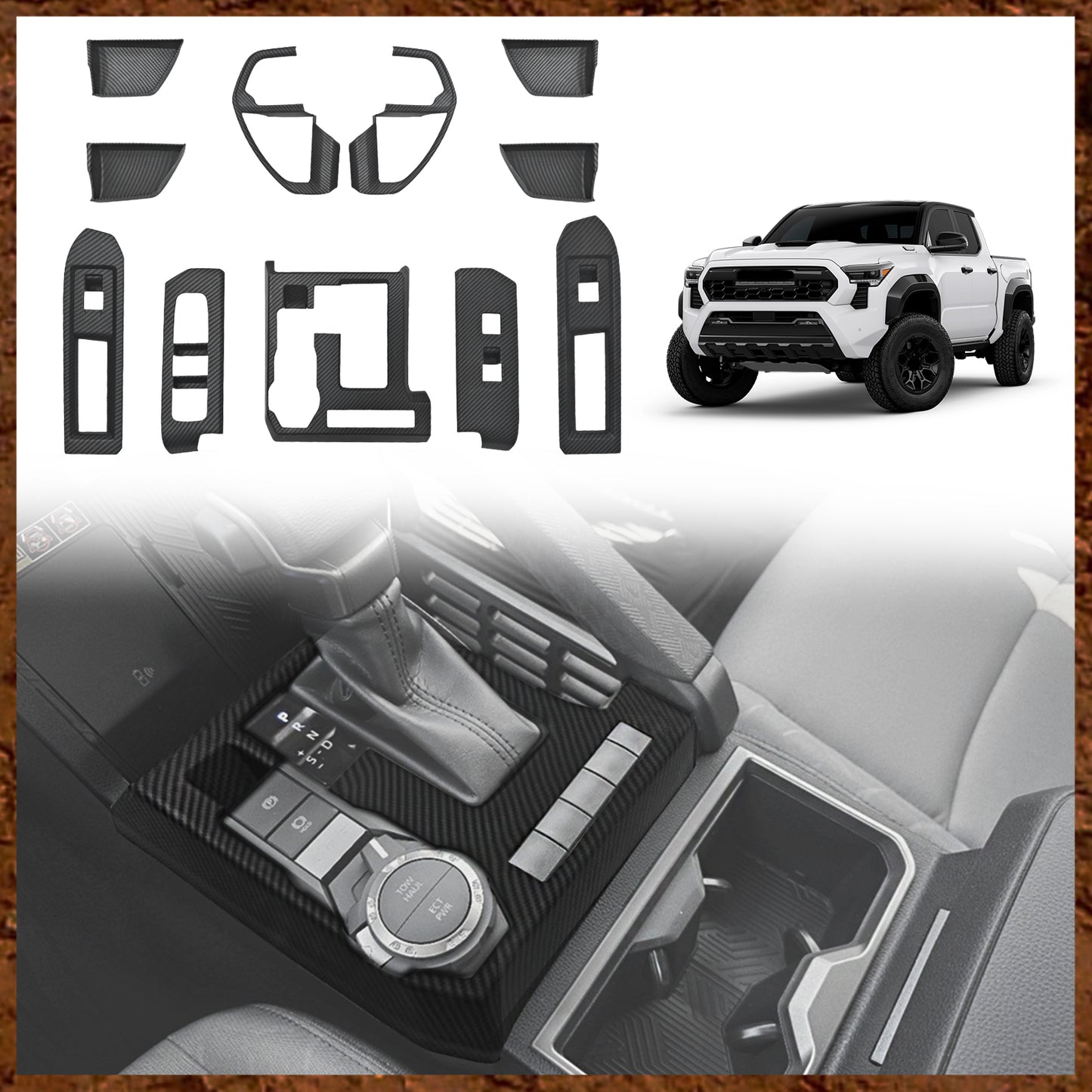 Interior Decoration Trim Kit Cover 11PCS for 2024 Toyota Tacoma