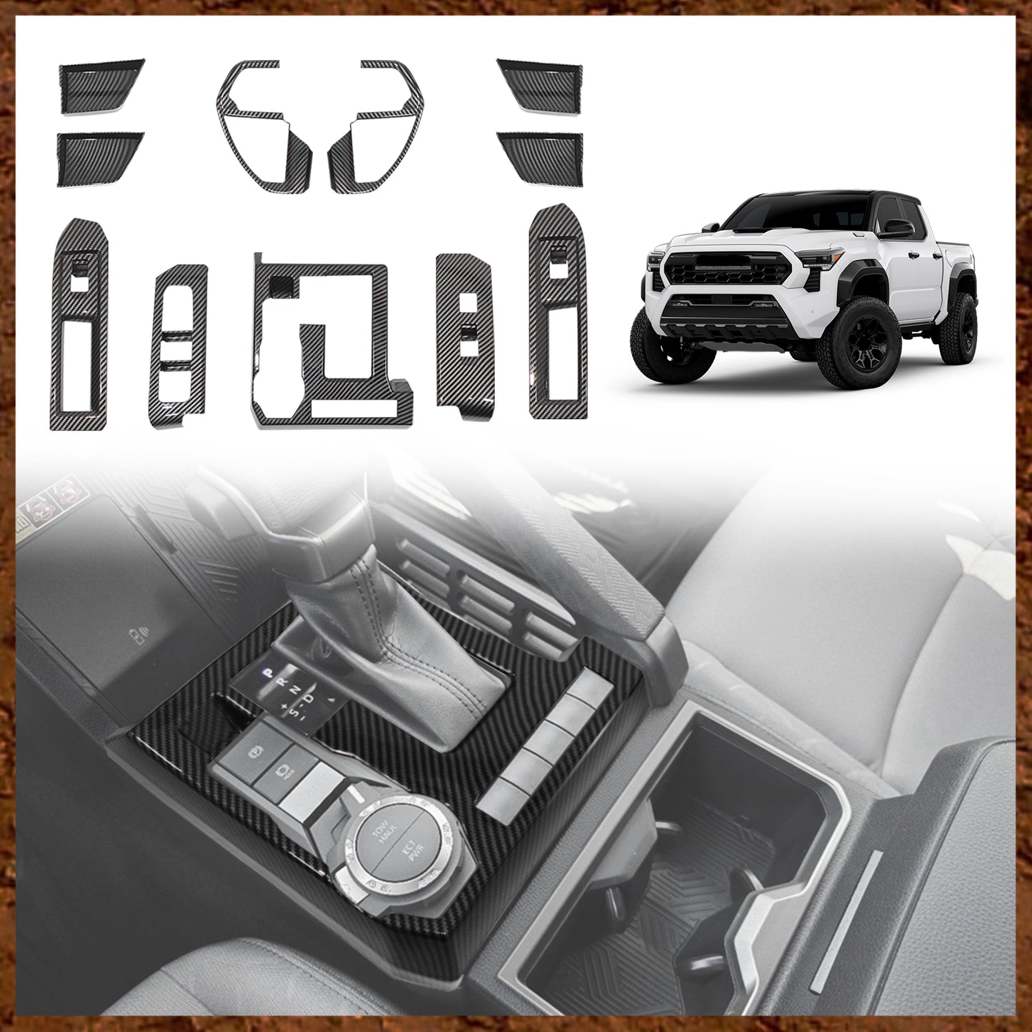 Interior Decoration Trim Kit Cover 11PCS for 2024 Toyota Tacoma