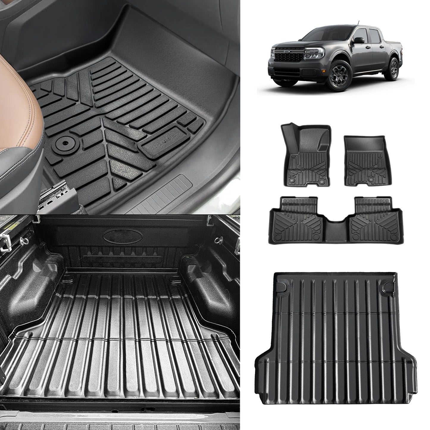 Truck Bed Mat Floor Mats for Ford Maverick Hybrid 2025 2024 2023 2022