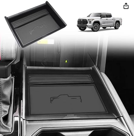 for 2022-2023 Tundra Center Console Leather Insert Storage Organizer Accessories with Leather Trim