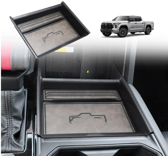 for 2022-2023 Tundra Center Console Leather Insert Storage Organizer Accessories with Leather Trim