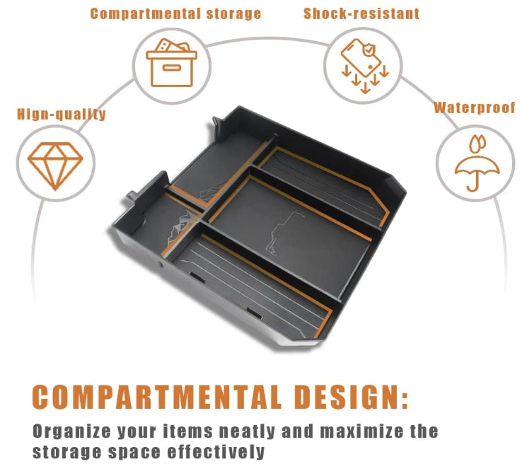 for 2022 2023 Tundra Center Console Organizer Leather Tray Console Storage Box ABS Material Accessories with Leather Trim