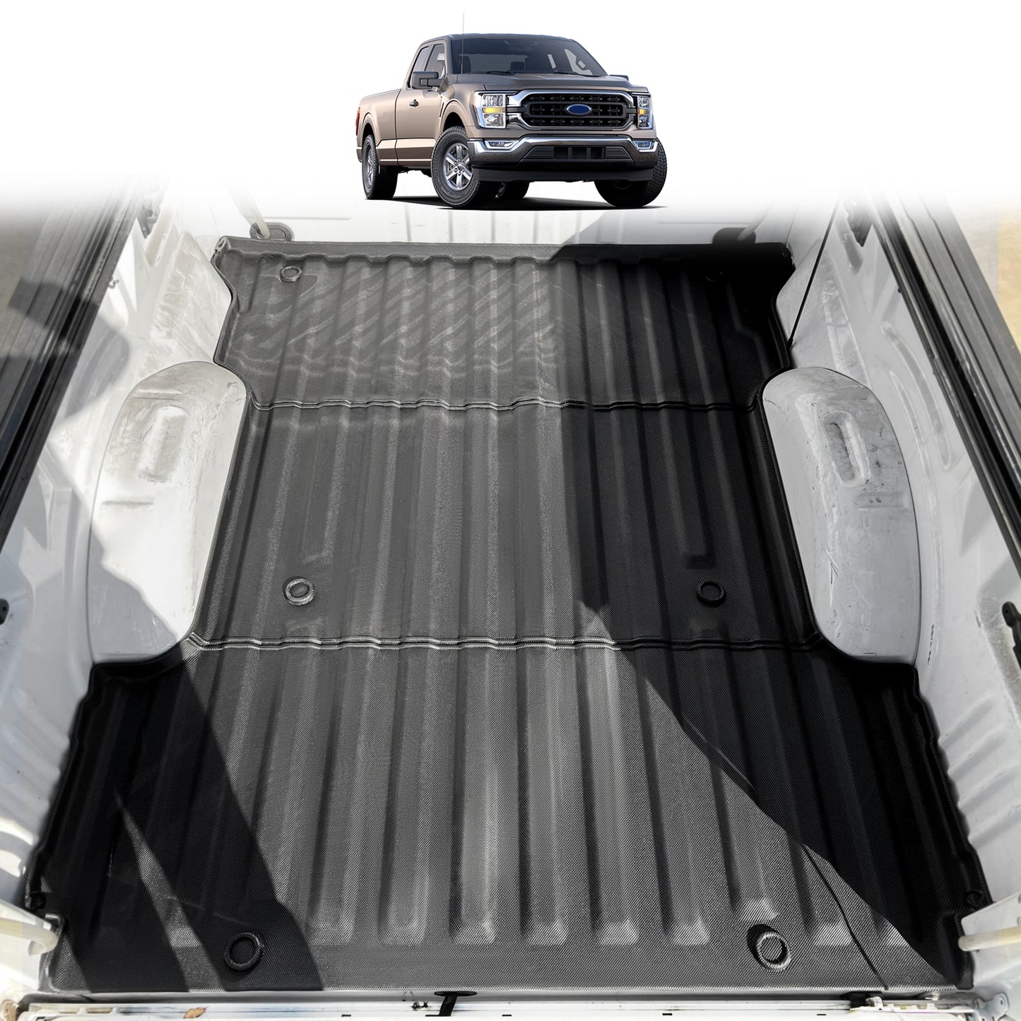 Truck Bed Mat for Ford F150 2015-2025 and Lightning 2022-2025 (5.5FT / 6.5FT) Not suitable for trucks with a storage box on the side of the bed.