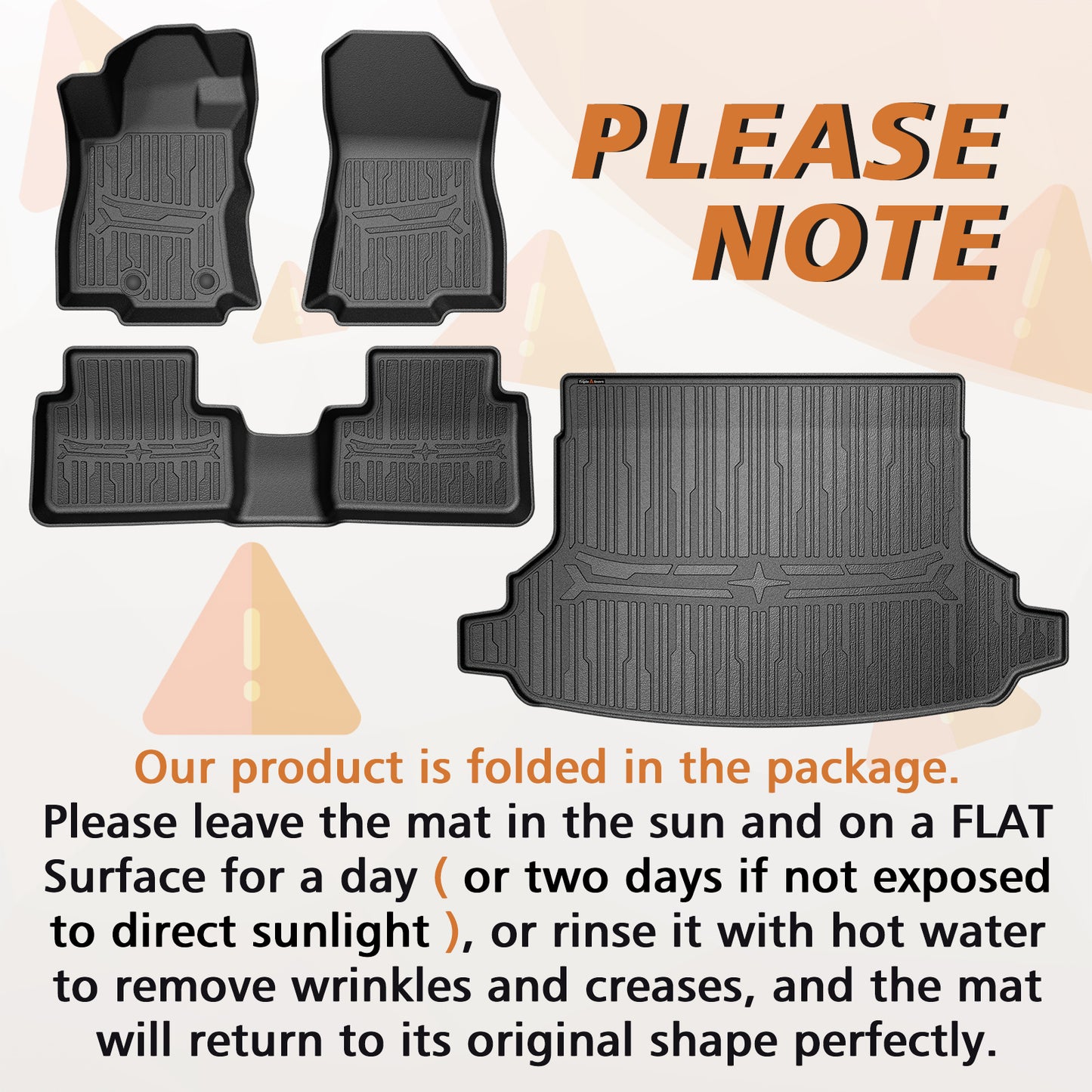 TripleAliners Trunk Mat & Floor Mats Full Set Compatible with 2025 Subaru Forester, All Weather TPE, Custom Anti-Slip (Trunk Mat + Floor Mats|Fits All Models)