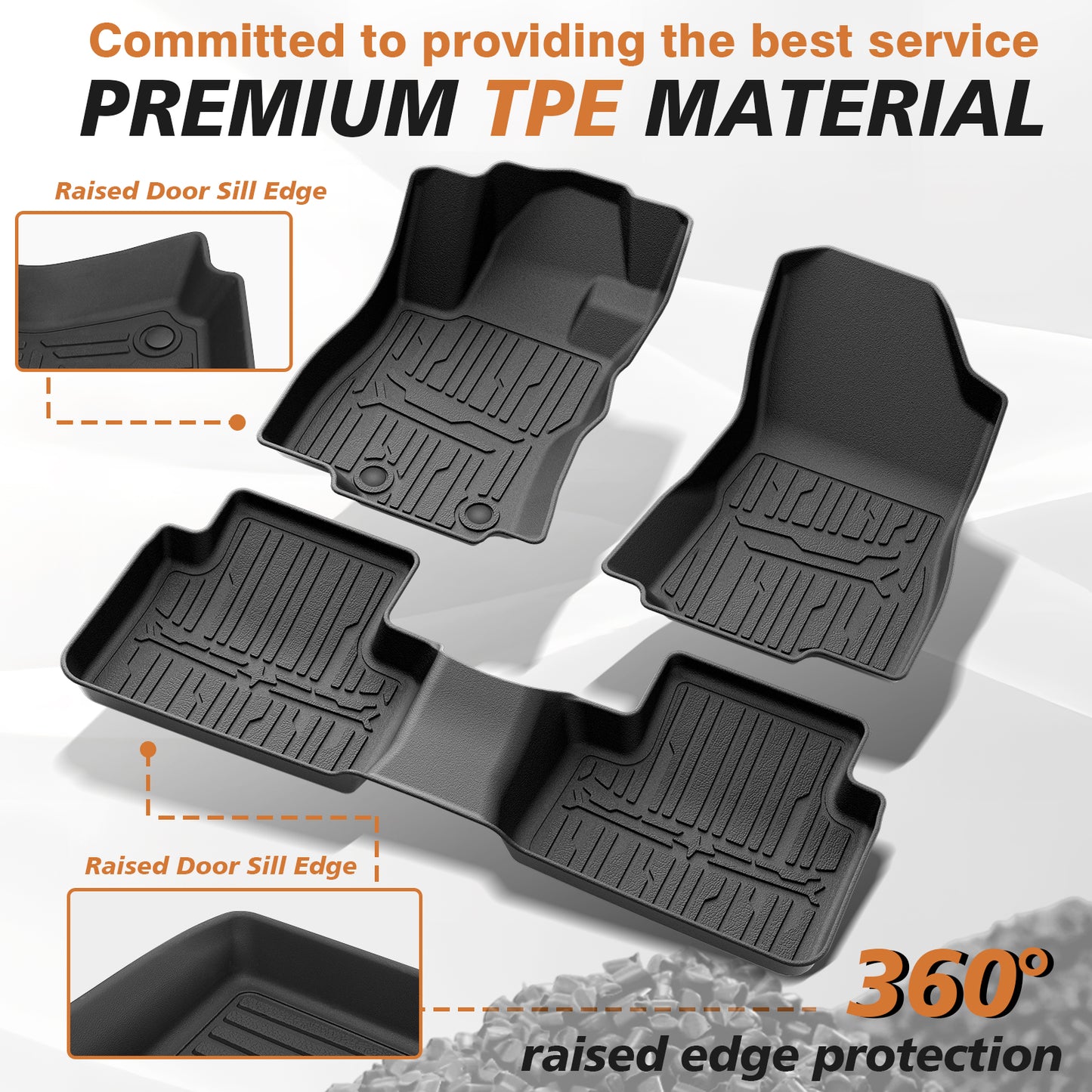 TripleAliners Floor Mats 1st & 2nd Row Compatible with 2025 Subaru Forester Accessories All Models TPE All-Weather Protection Floor Liner