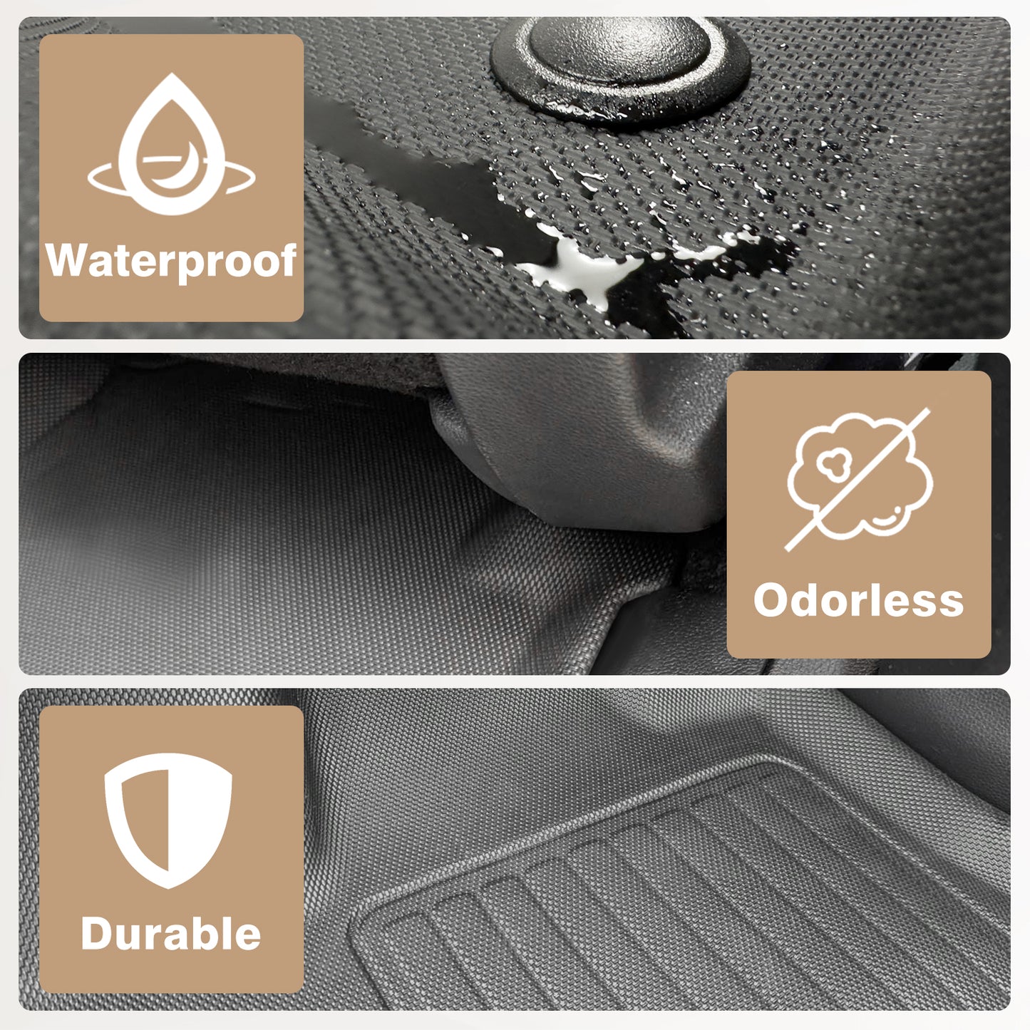 Floor Mats for Pilot 2023-2025 Floor Mats Full Set 1st 2nd & 3rd Row