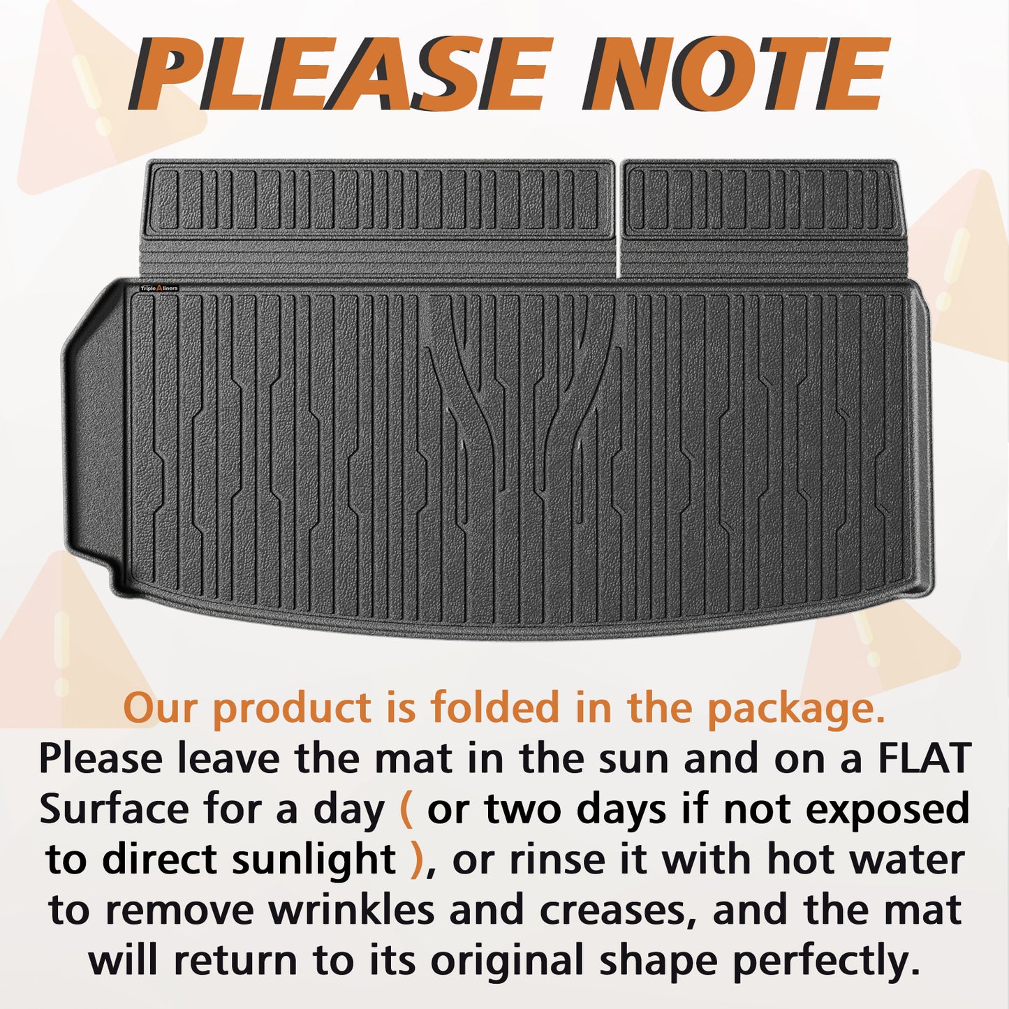 TripleAliners Trunk Floor Mat All Weather Liner Compatible with 2024+ GMC Acadia/Chevy Traverse / 2025 Buick EnclaveAccessories Custom Fit Protection Car Liner TPE Rear Trunk Floor Mat