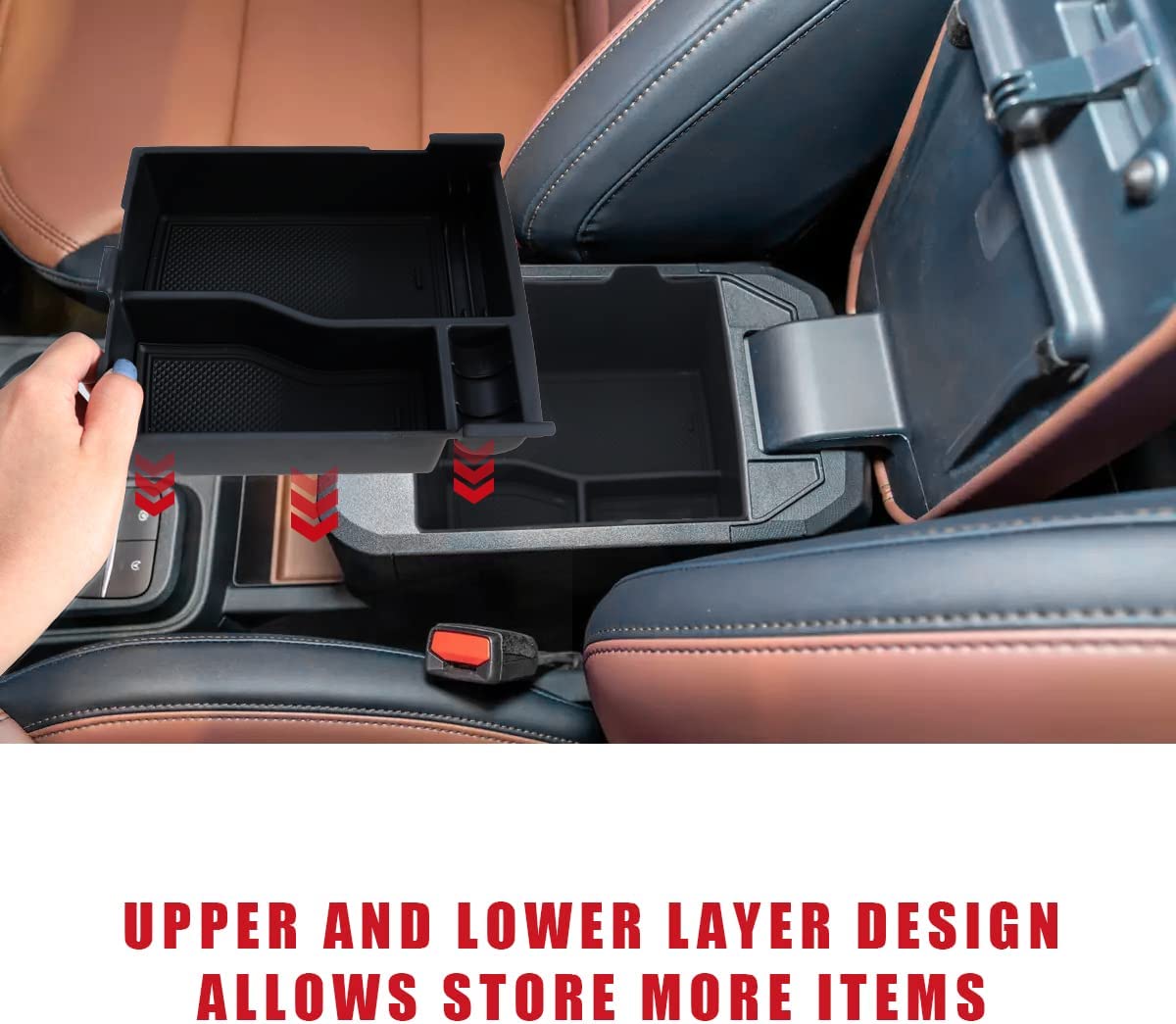 Center Console Storage Tray with PVC Insert Mats for 2022-2023 Maverick