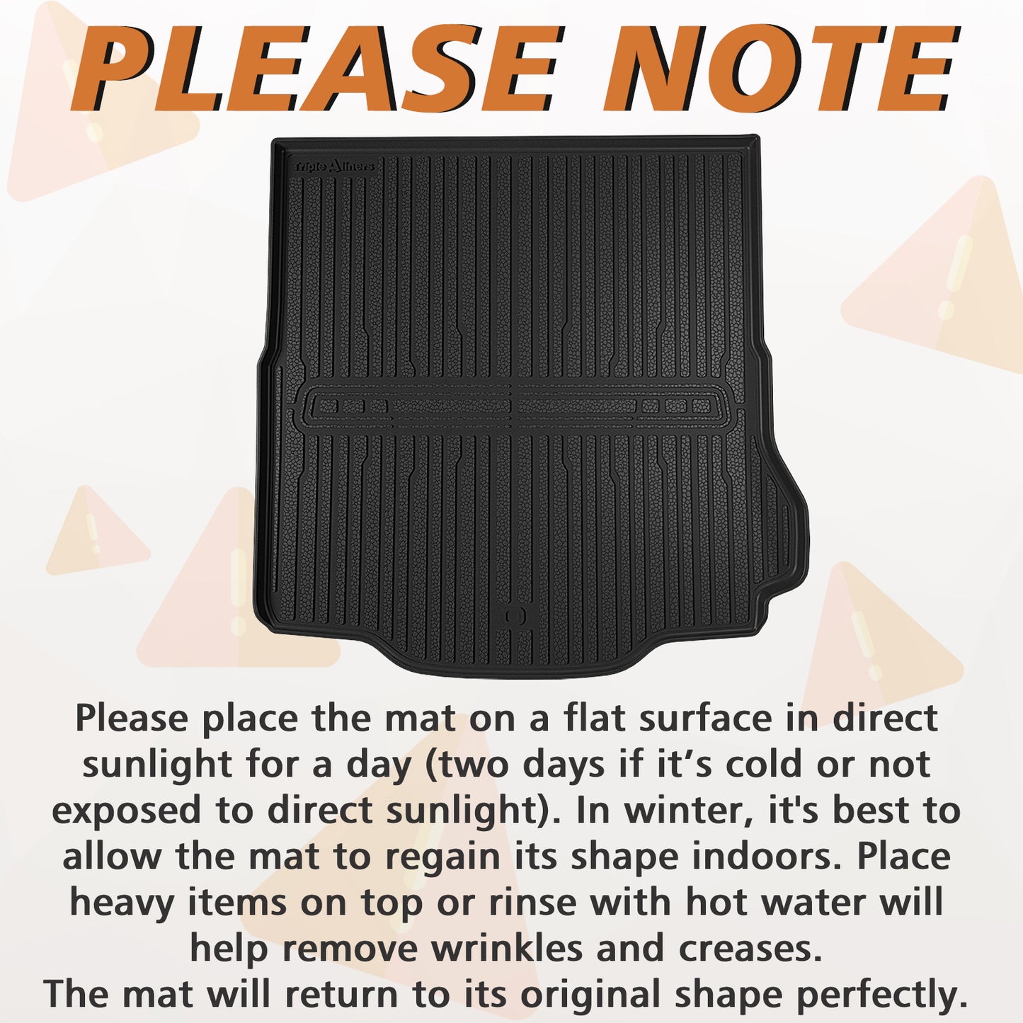 TripleAliners All-Weather Mats Compatible with 2025 2024 Dodge Charger EV Accessories Floor Liners Trunk Cover Custom Fit TPE Heavy-Duty Liners (Trunk Mat)
