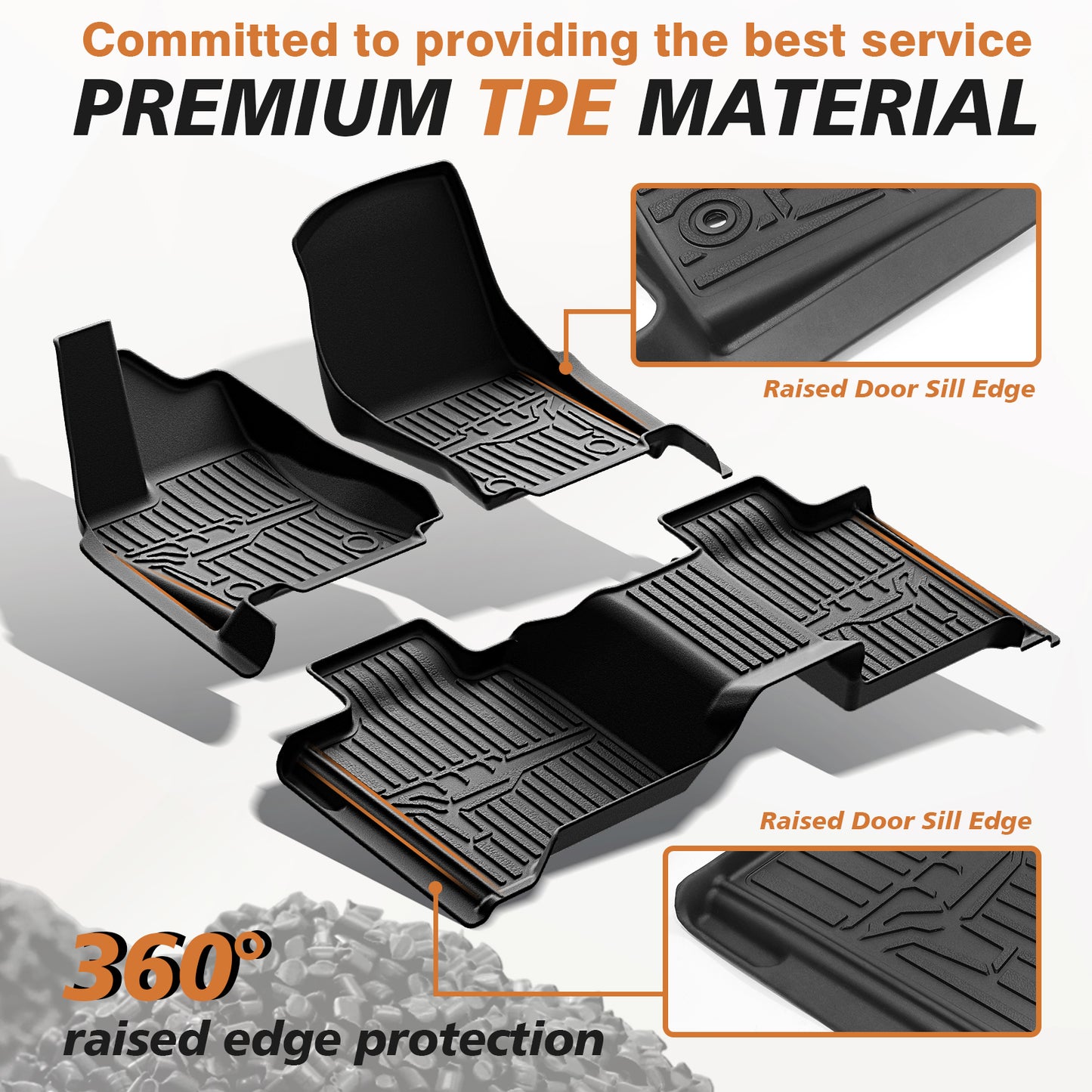 TripleAliners Floor Mats for Toyota Tundra 2022-2025 CrewMax Cab
