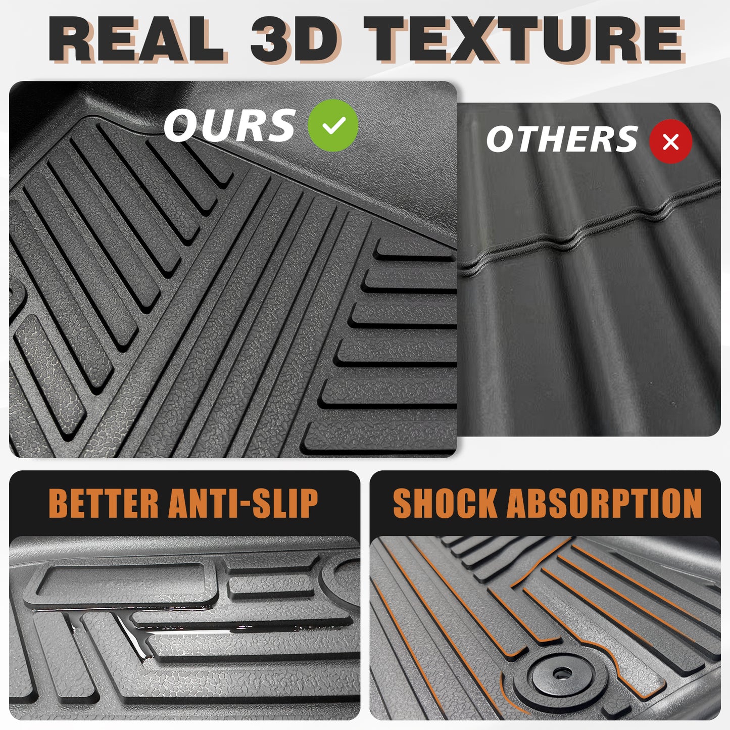 Floor Mats for 2024 Ford Mustang 1st and 2nd Row