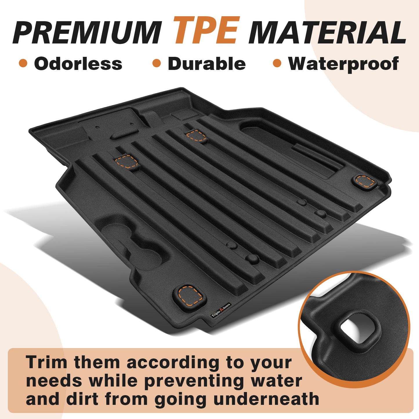 TripleAliners Frunk Mat Compatible with 2024-2025 Chevrolet Silverado EV Accessories All Weather TPE Frunk Mats Frunk Liner 3D Custom Fit (Frunk Mat)
