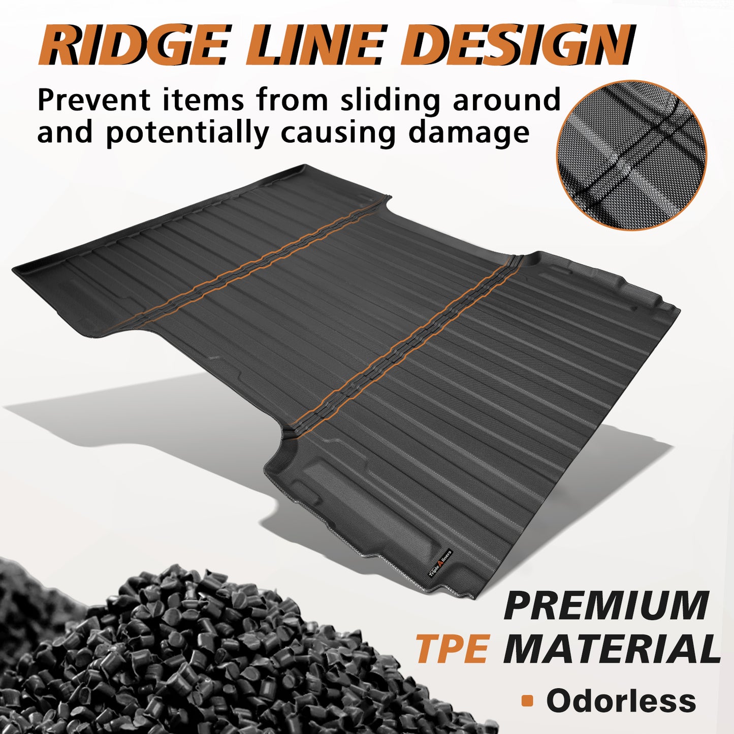 Truck Bed Mat for Chevy Silverado/GMC Sierra 2500HD/3500HD 2007-2019 6.6FT Standard Bed Heavy Duty