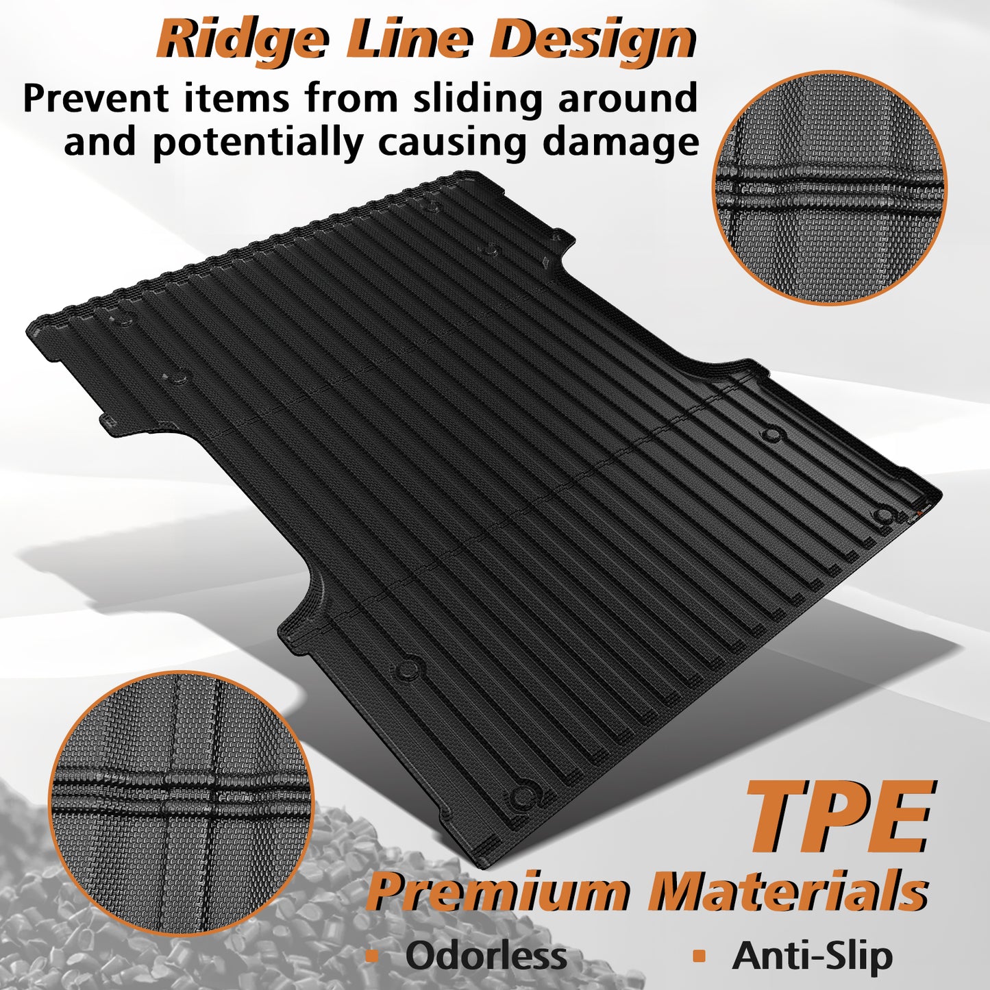 TripleAliners Truck Bed Mat Compatible with 2022 2023 2024 2025 Toyota Tundra Accessories 6.5FT Vehicle Liner Perfectly Flush All Weather Protection TPE Heavy Duty Pickup Car Bed Cargo Mat