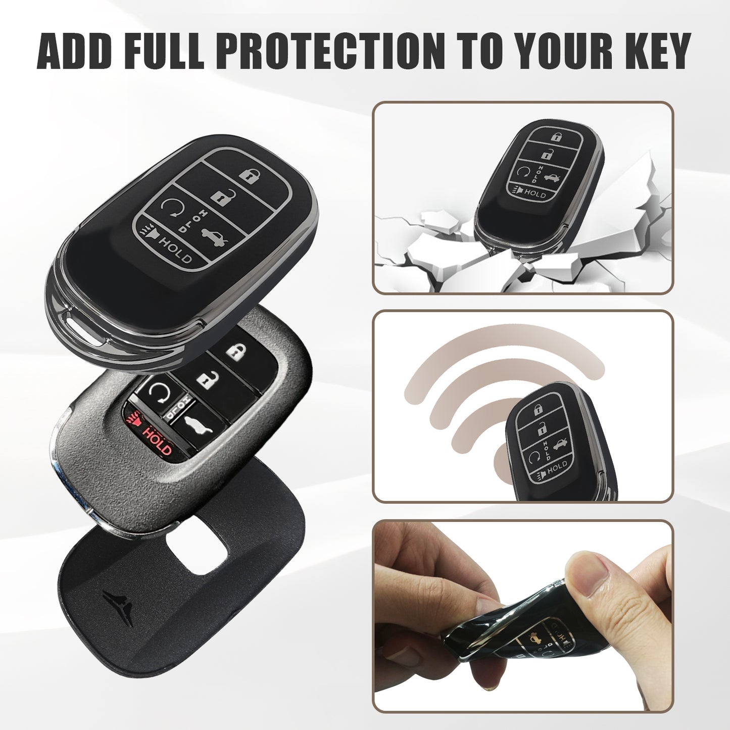 5-Button Key Fob Cover for CRV Pilot Accord HR-V 2023 2024