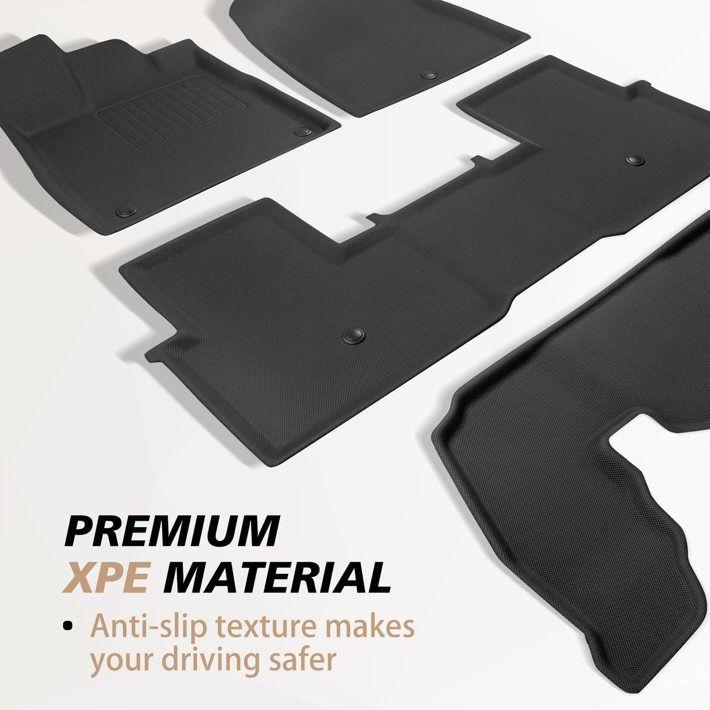 Floor Mats for Pilot 2023-2025 Floor Mats Full Set 1st 2nd & 3rd Row