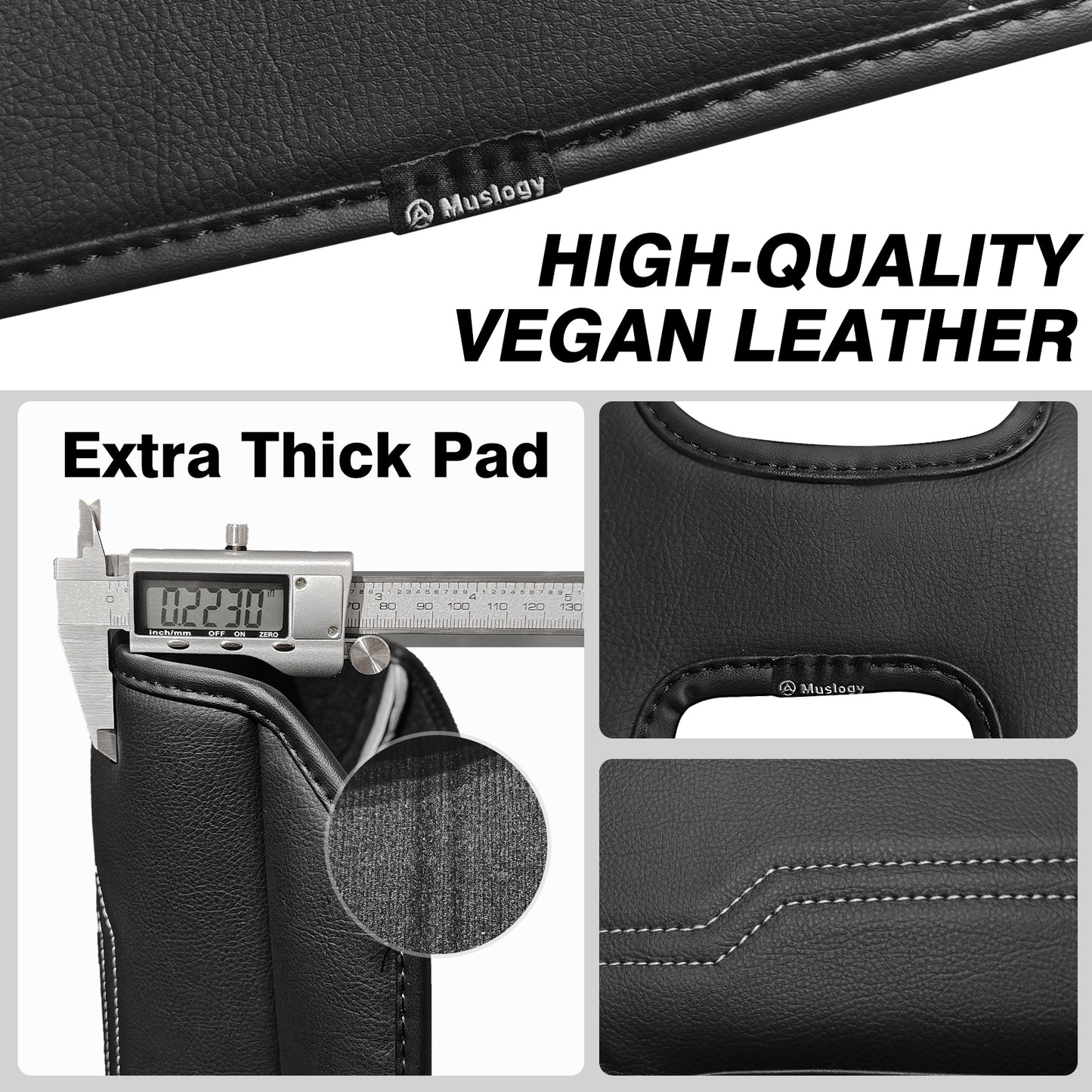 Center Console Armrest Cover Compatible with Chevy Silverado & GMC Sierra 1500 2500 3500 2014-2018 Comfort Armrest Pad Arm Rest Cushion Vegan Leather Protector Regular Thick(Bucket Seat ONLY)