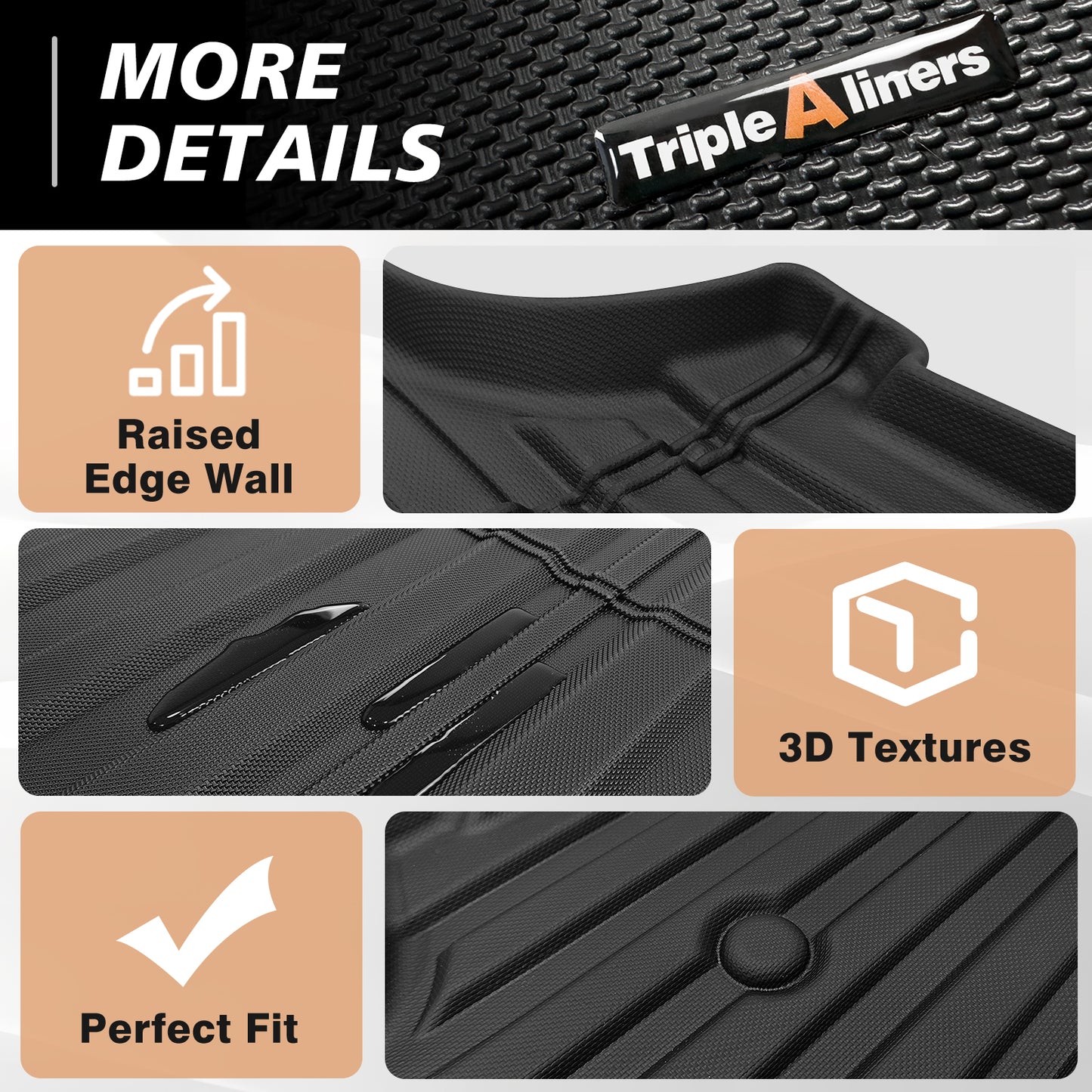 TripleAliners Truck Bed Mat Compatible with 2022 2023 2024 2025 Toyota Tundra Accessories 6.5FT Vehicle Liner Perfectly Flush All Weather Protection TPE Heavy Duty Pickup Car Bed Cargo Mat