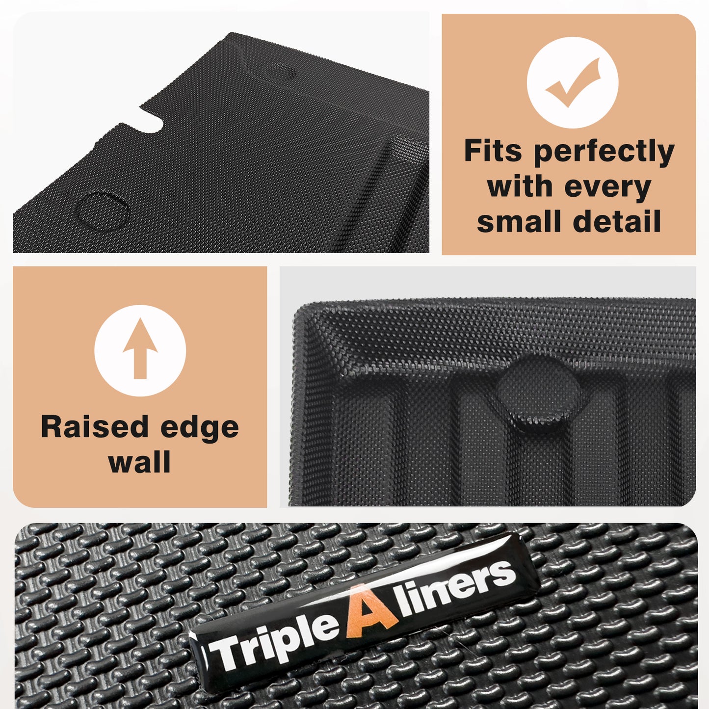 TripleAliners Truck Bed Mat & Tailgate Mat Compatible with 2024+ Toyota Tacoma 6FT Bed Mat Tailgate Protector 2PCS Set All-Weather TPE Truck Bed Liner Pickup Truck Accessories(6FT Bed Mat+Tailgate Mat: WON'T FIT POWER TAILGATE!)))