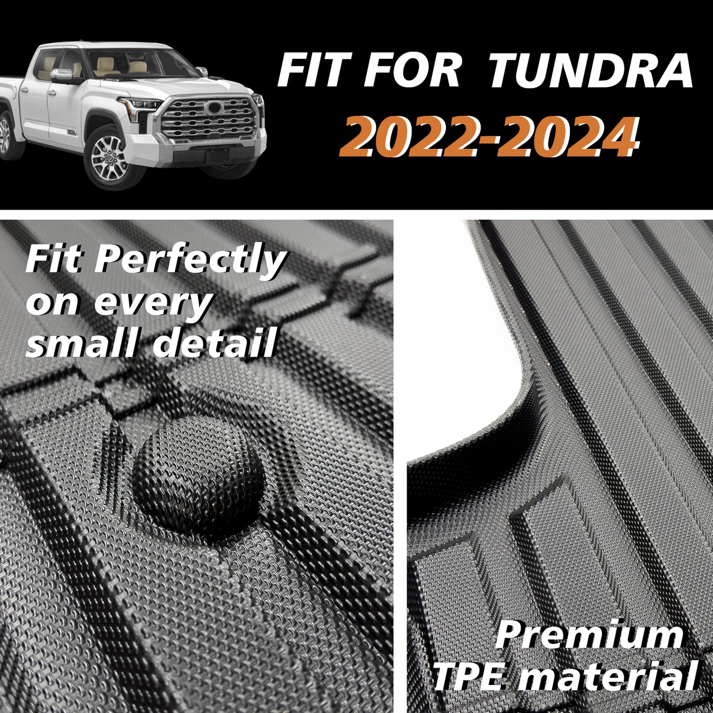 Truck Bed Mat for Toyota Tundra 2022-2025 CrewMax 5.5FT Bed