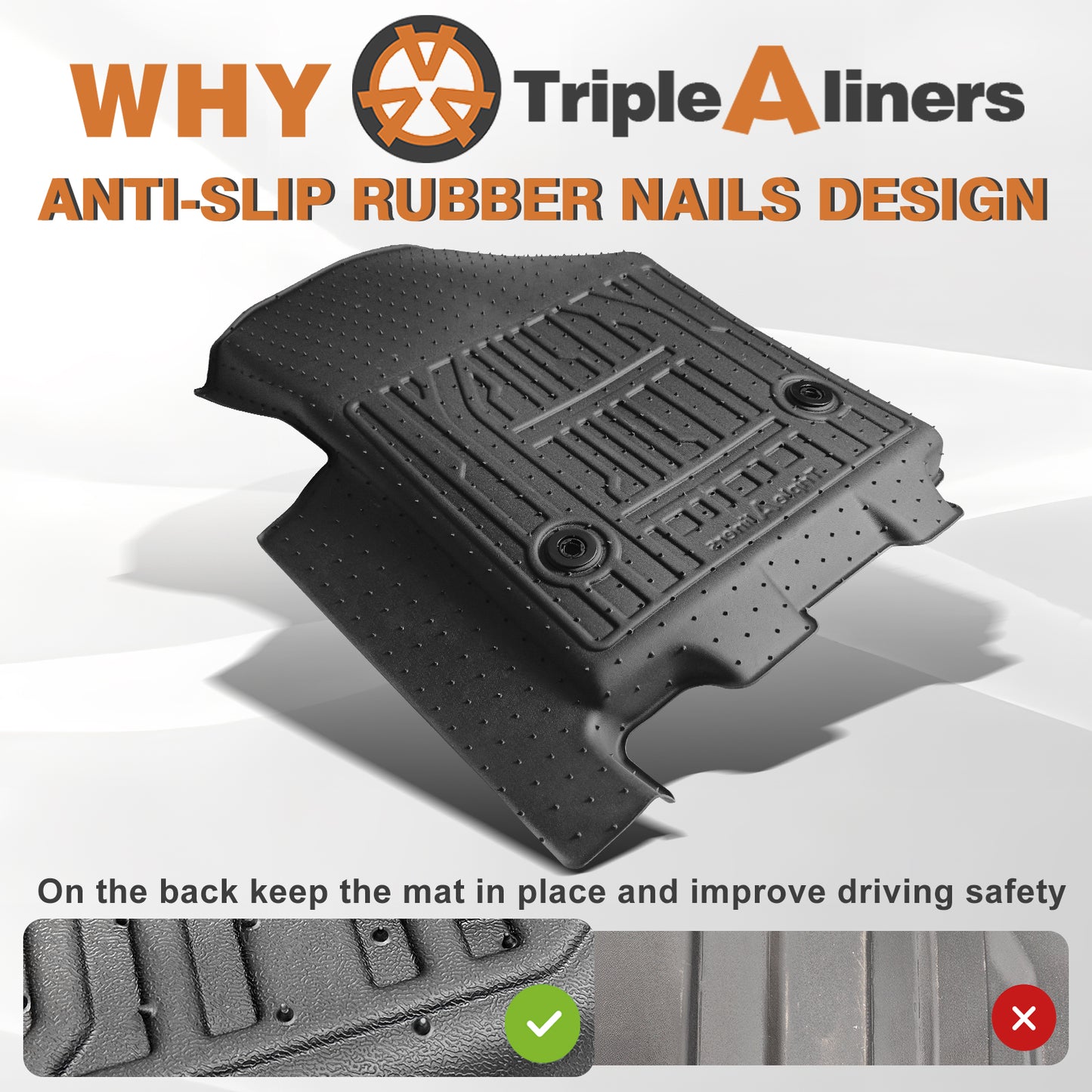 TripleAliners Floor Mats All Weather Liners Compatible with 2024 2025 Chevrolet Silverado EV RST(Not for WT/LT) & GMC Sierra EV Denali Accessories 1st & 2nd Row Full Set TPE Heavy Duty Protection Custom Fit Floor Liners