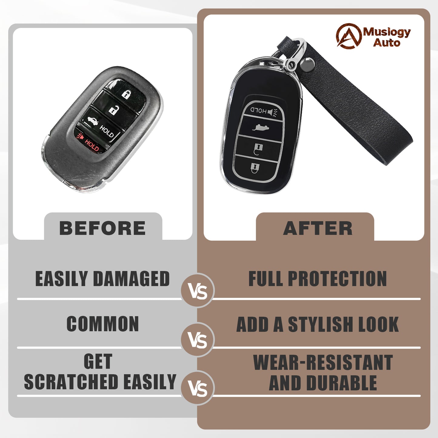 4-Button Key Fob Cover for CRV Civic HR-V