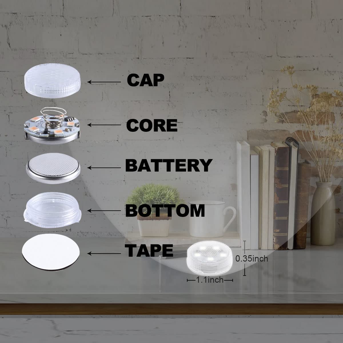 Interior Adhesive LED light 5 pcs