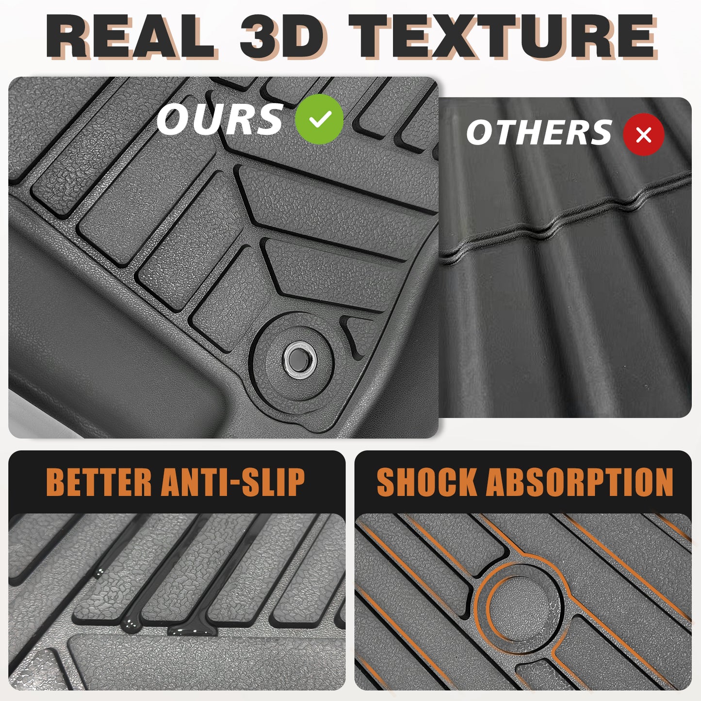 Triplealiners Floor Mats Compatible with 2019-2025 RAM 1500 Crew Cab 1st and 2nd Row (Not for Classic)