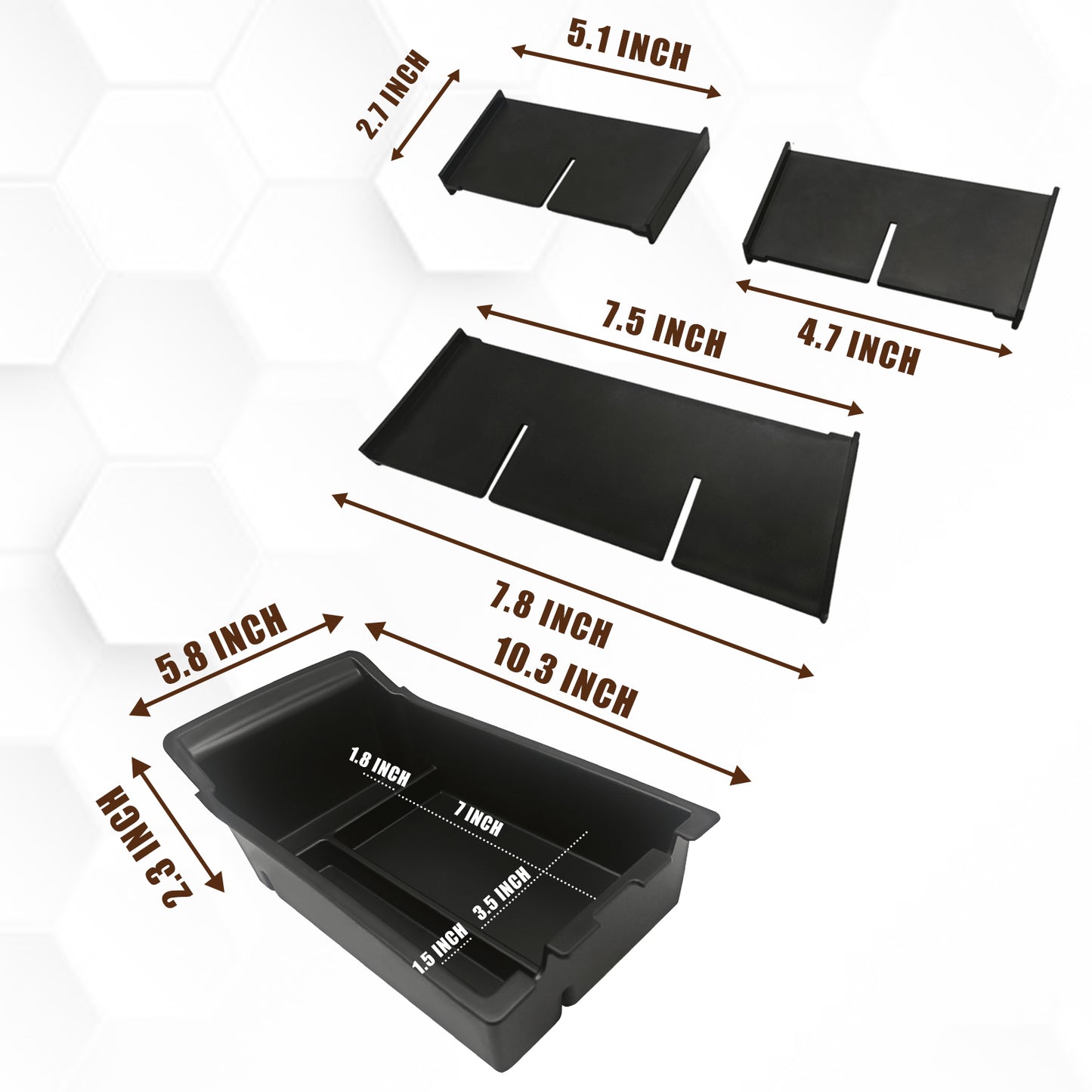 Center Console Tray + Bottom Divider for Subaru Crosstrek 2024