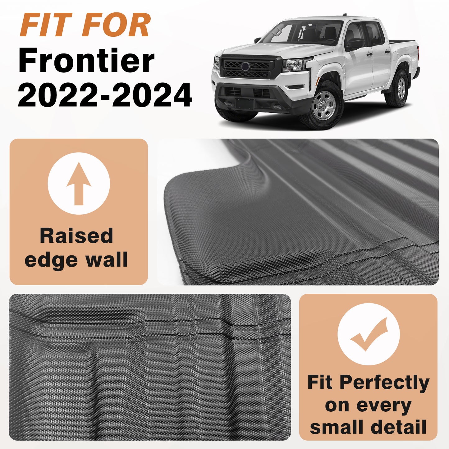Truck Bed Mat Compatible with Nissan Frontier 2022-2025 Crew Cab Short 5 Feet (60")