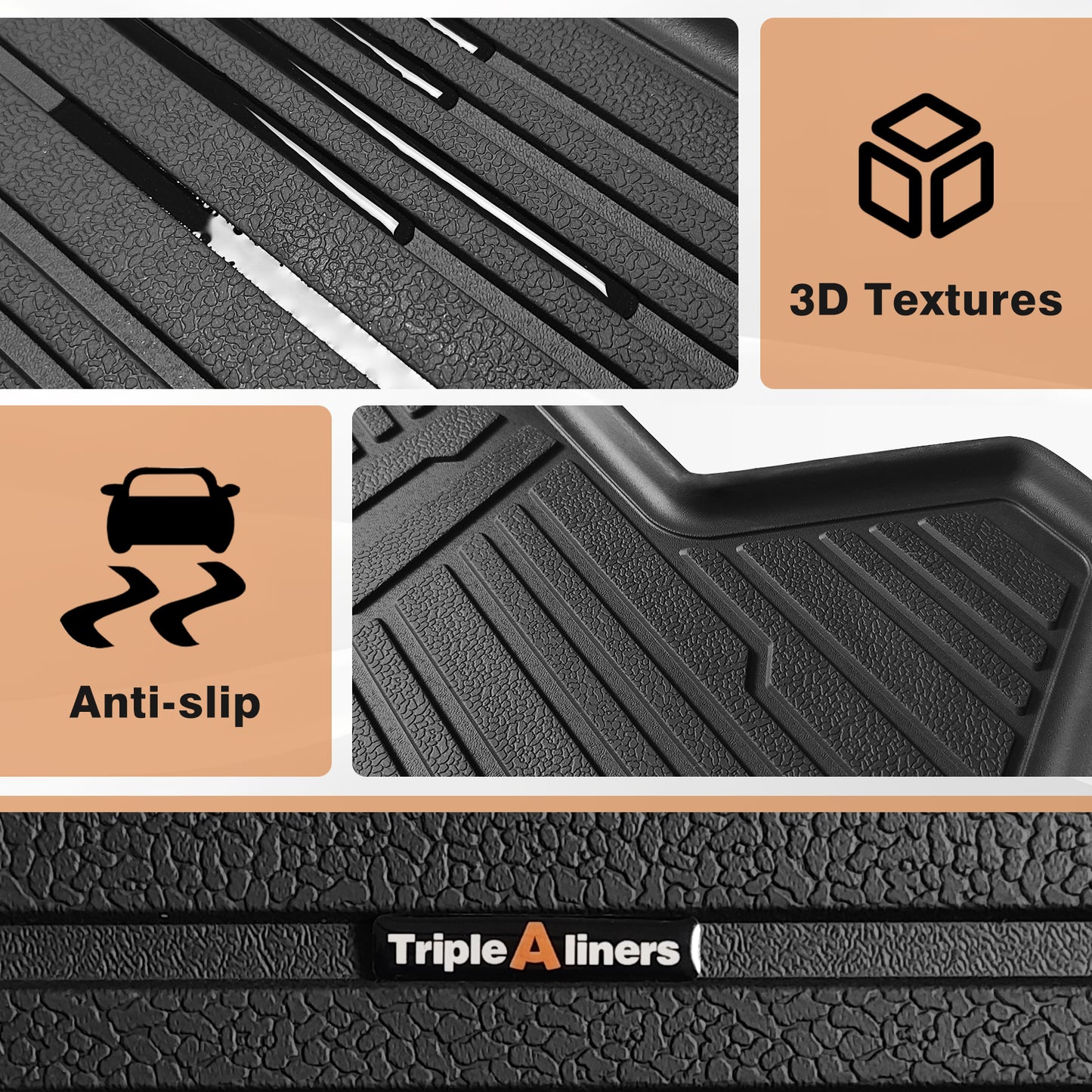 TripleAliners Trunk Mat All Weather Compatible with 2025 Chevrolet Equinox Accessories Custom Fit Protection Trunk Floor Liner Cargo Mat TPE Anti-Slip(No for EV)