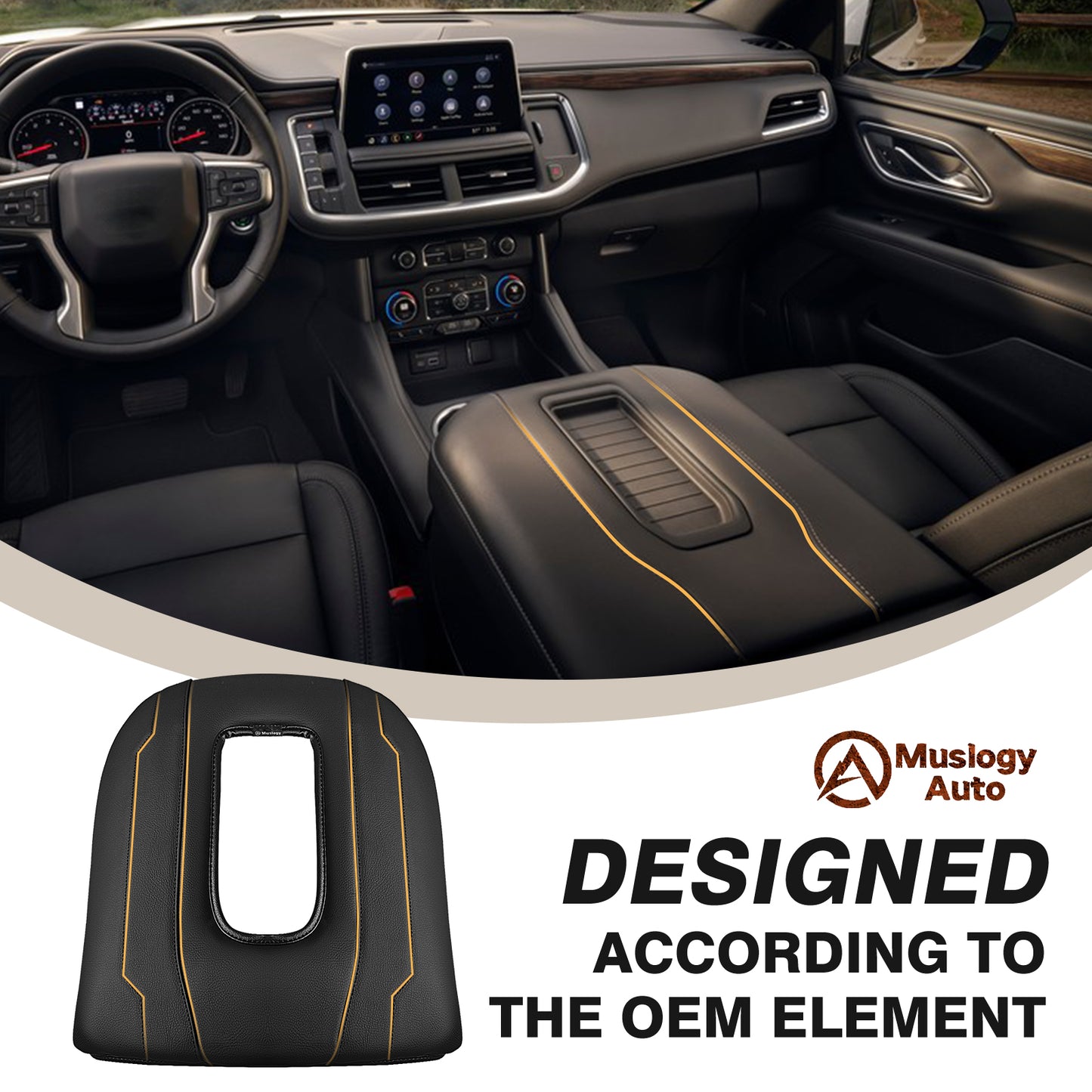 Center Console Armrest Cover Compatible with Chevy Silverado & GMC Sierra 1500 2500 3500 2022-2025 Armrest Pad Arm Rest Cushion Vegan Leather Protector 1-Inch Extra Thick(Bucket Seat ONLY)