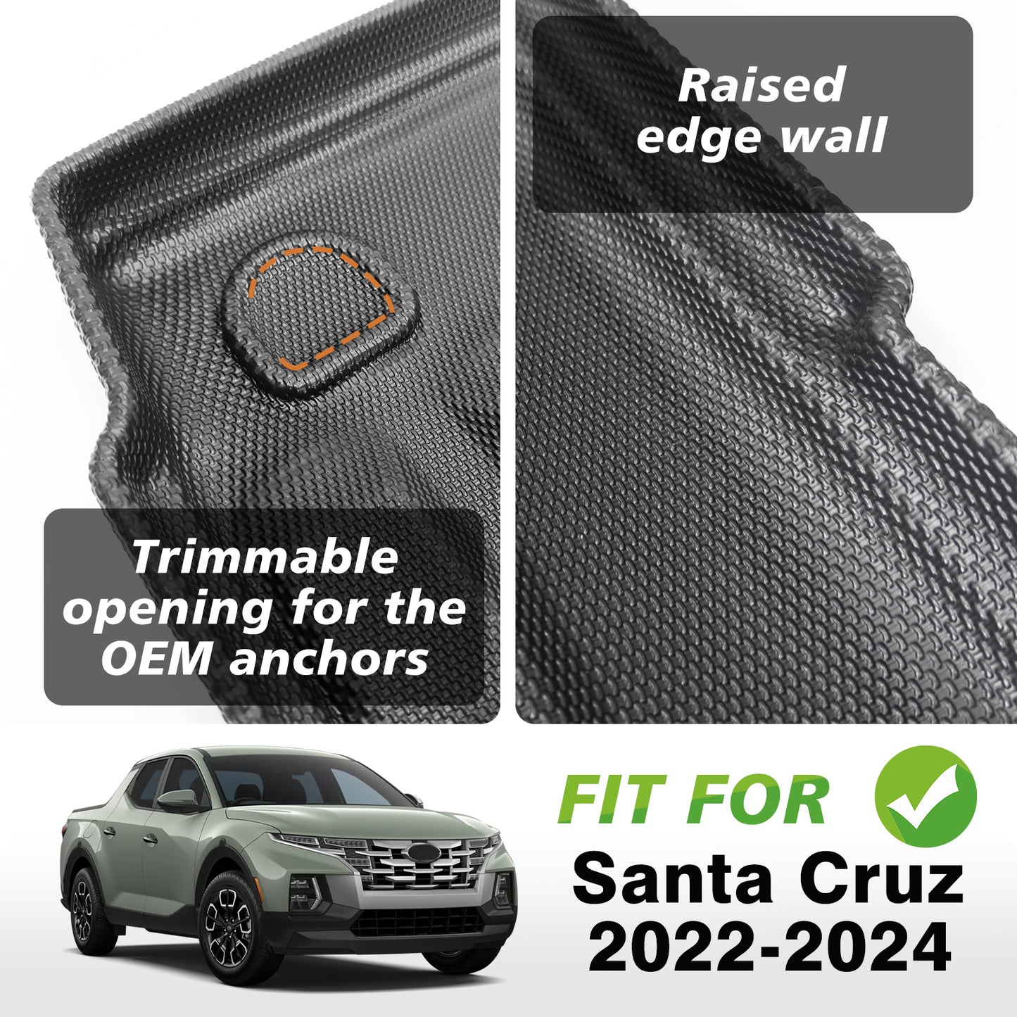 Truck Bed Mat for Hyundai Santa Cruz 2022-2024 4FT (52.1")
