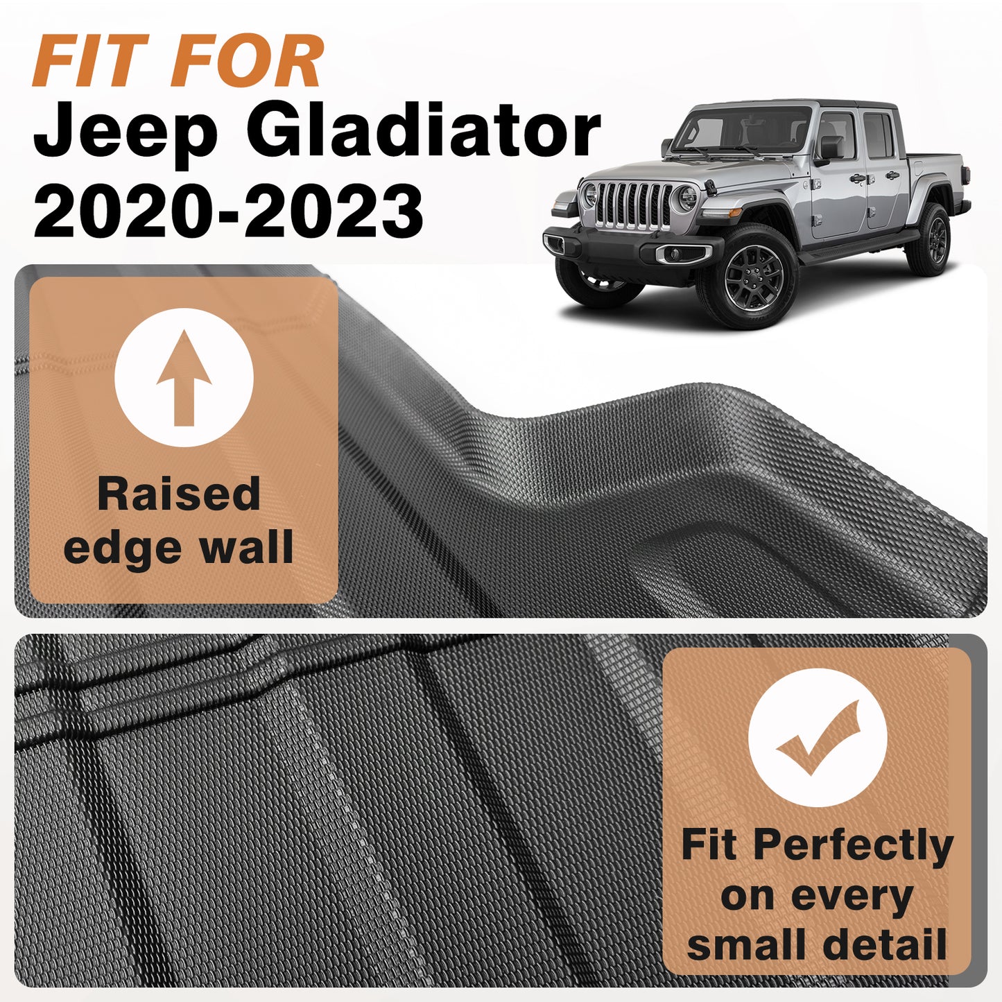 Truck Bed Mat for Jeep Gladiator 2020-2025 5FT