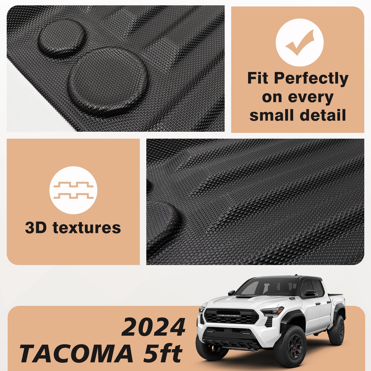Truck Bed Mat for 2024-2025 Toyota Tacoma (5FT / 6FT)