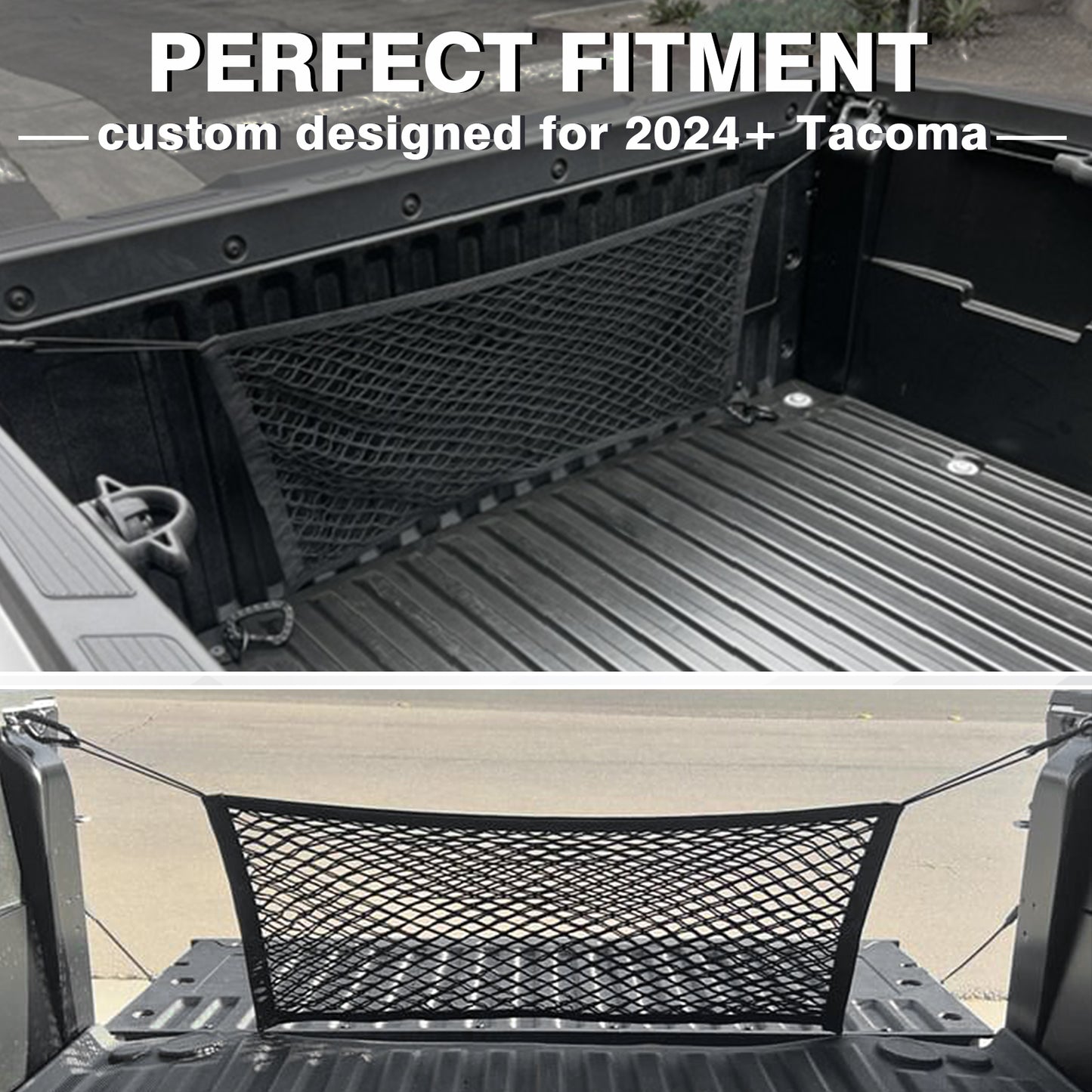 Truck Bed Cargo Net Envelope Style Compatible with 2024 Toyota Tacoma