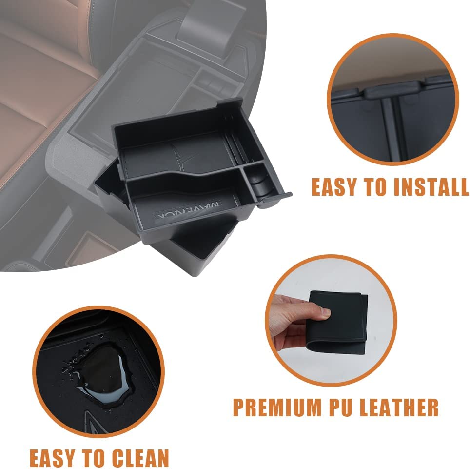 Center Console Storage Tray with Vegan Leather Insert Mats for 2022-2023 Maverick