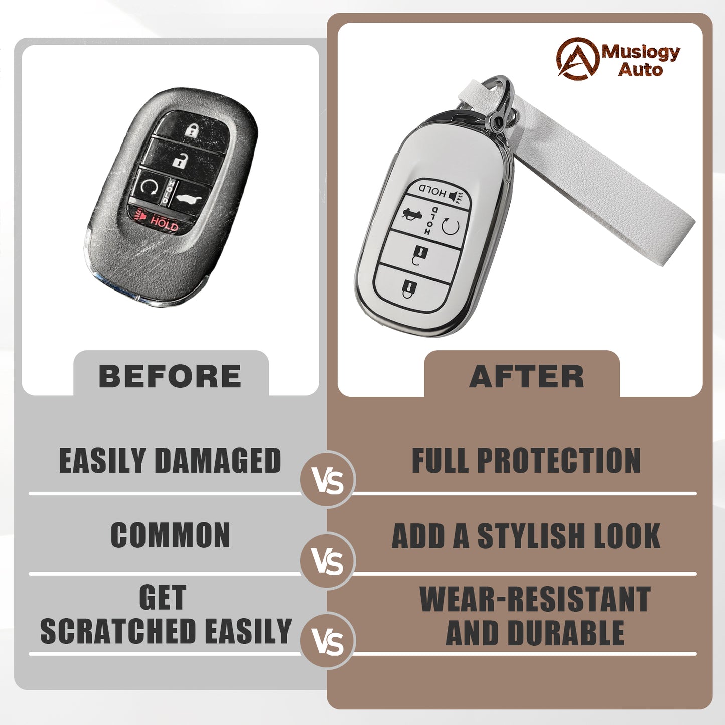 5-Button Key Fob Cover for CRV Pilot Accord HR-V 2023 2024