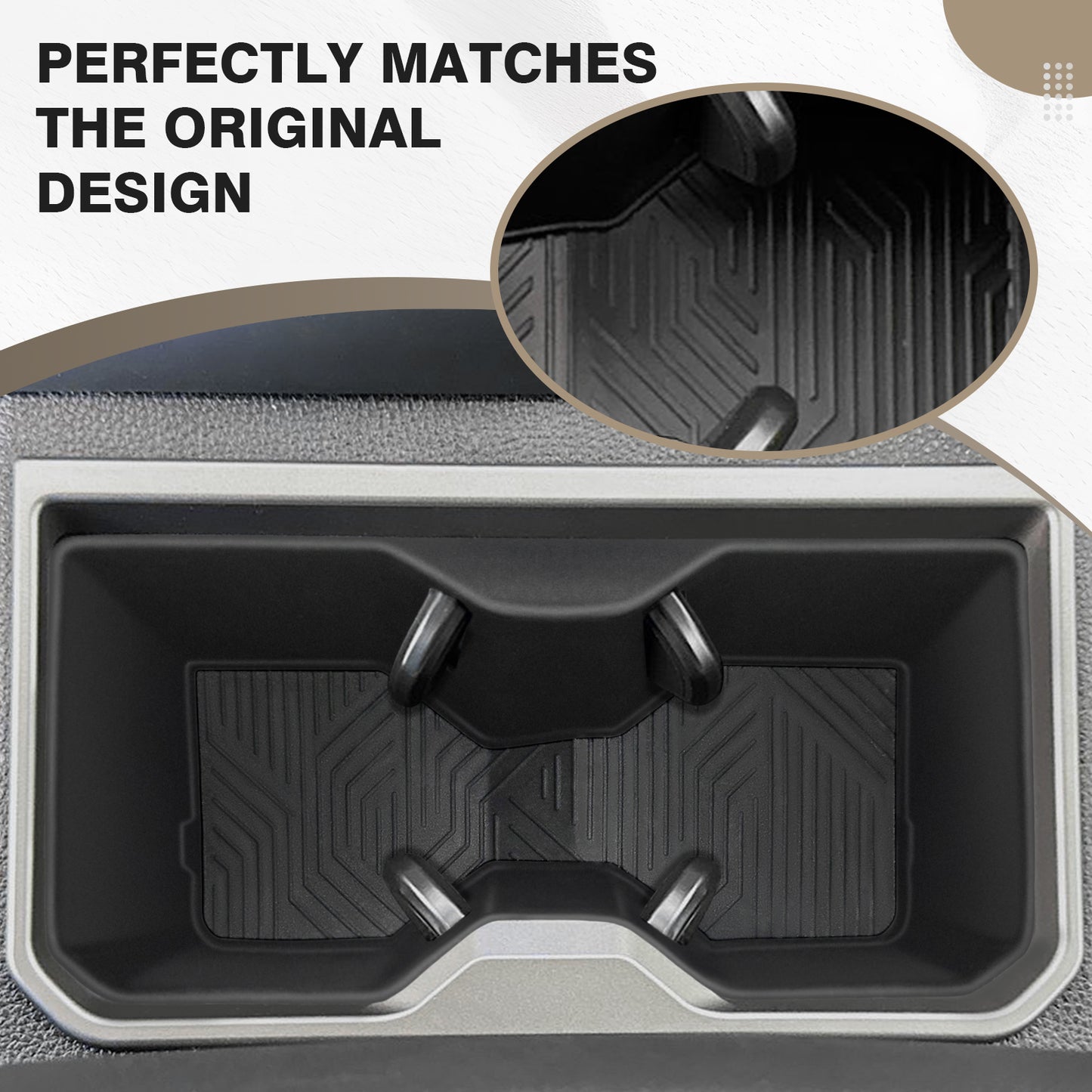 Center Console Front&Rear Cup Holder Inserts for 2024 Toyota Tacoma