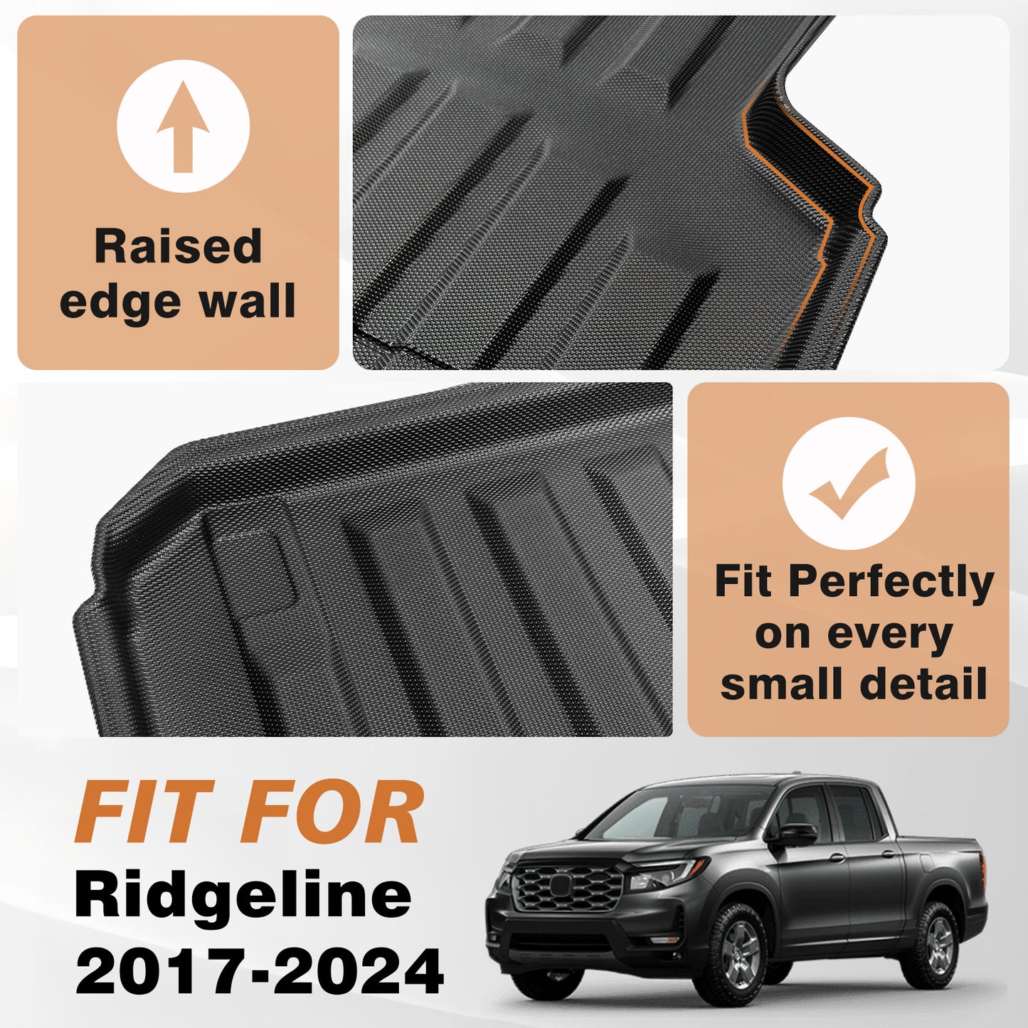 Truck Bed Mat for Honda Ridgeline 2017-2025 5.3FT (64inch)