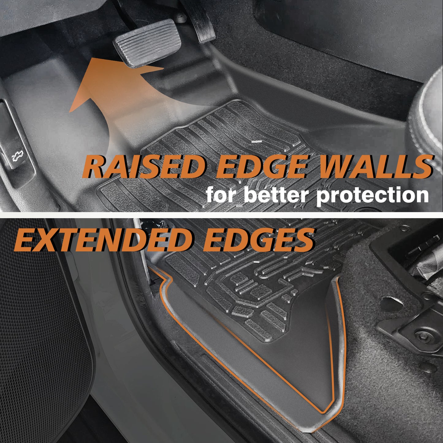 TripleAliners Floor Mats for Ford Ranger 2024-2025 SuperCrew