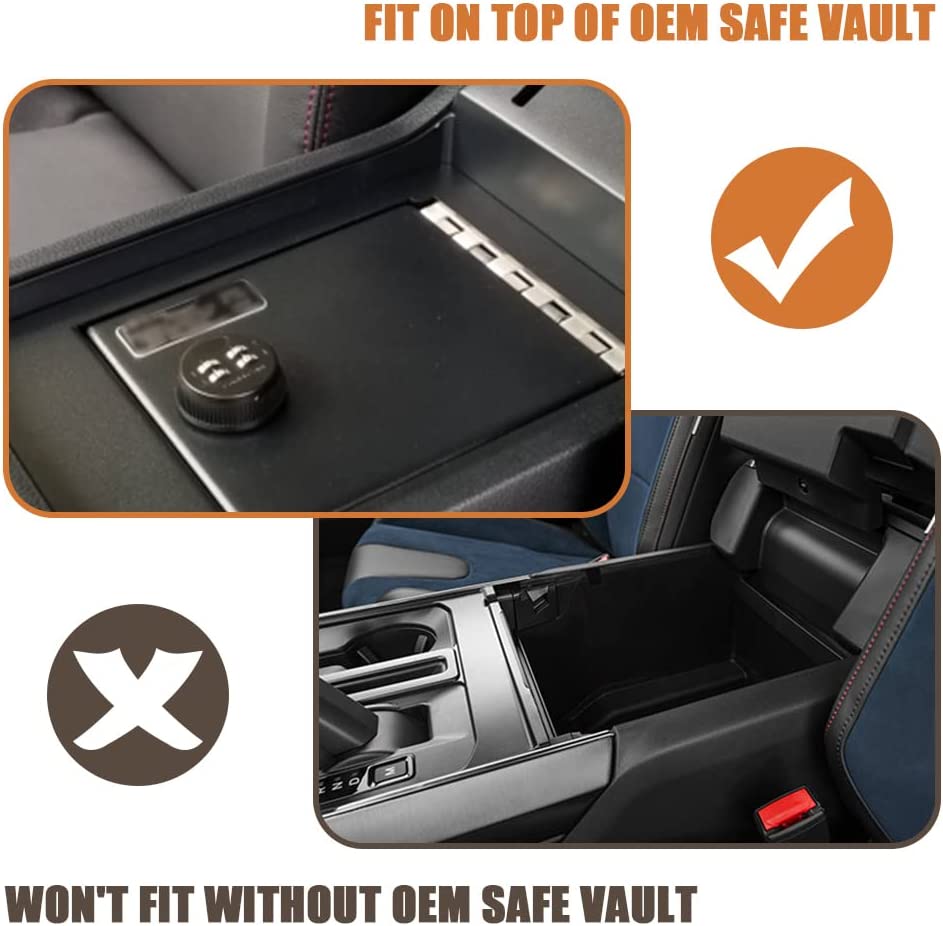Safe Vault Insert Storage Tray for 2021-2023 F-150 F-150 lightning
