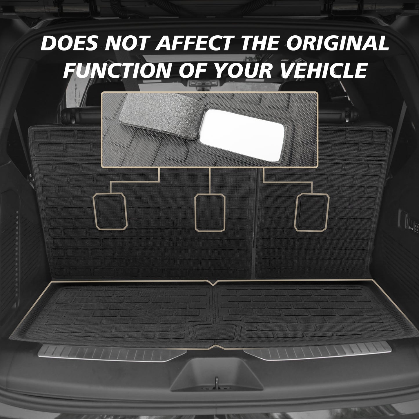 Floor Mats & Trunk Bed Mat & Rear Seat Back Cover for 2021-2025 Chevy Tahoe/GMC Yukon (Fit w/ 2nd Row Bucket Seats ONLY)